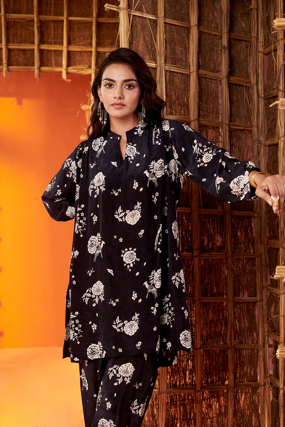 Yin-yang floral print co-ord set
