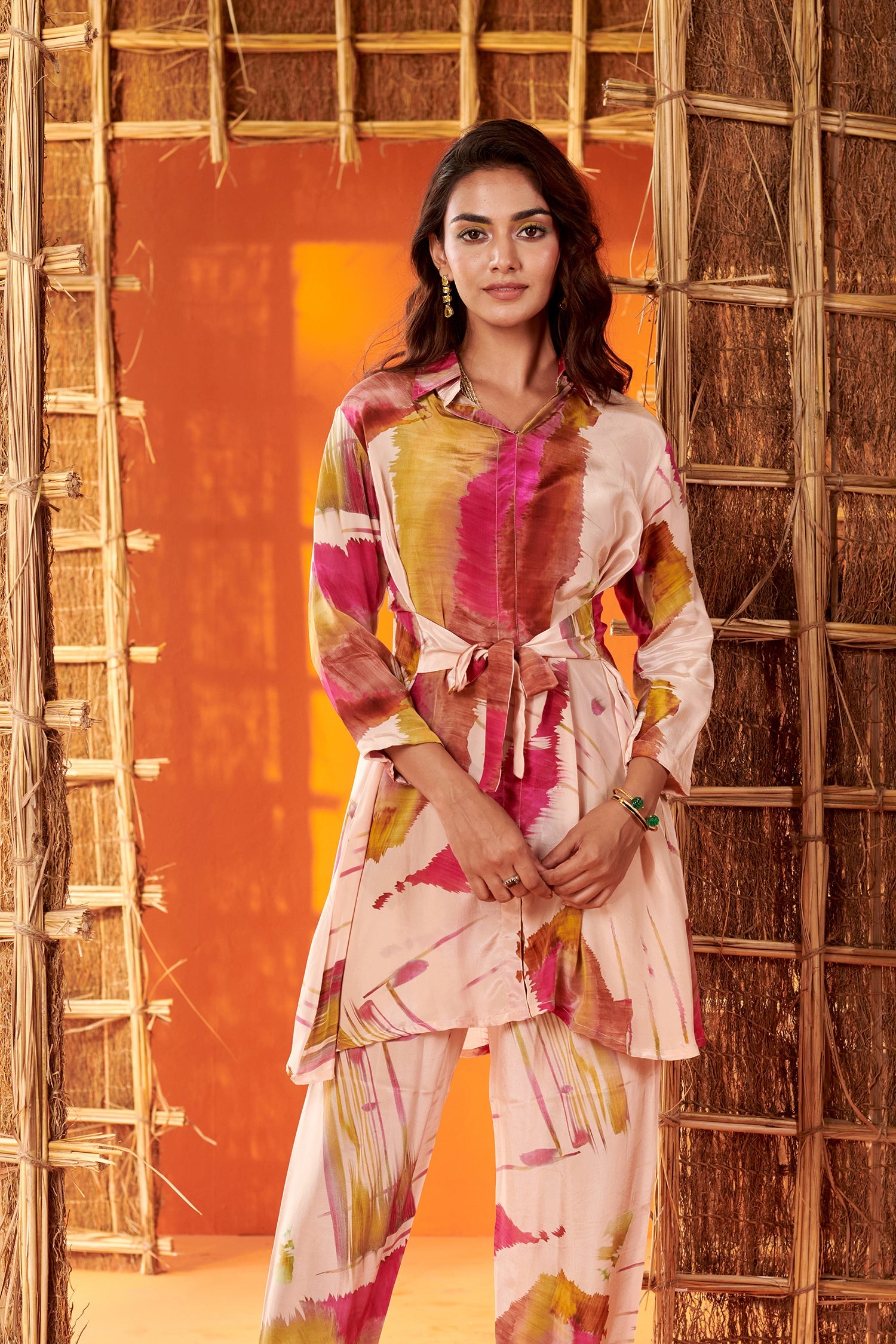 Abstract strokes Multicolor Co-ord Set