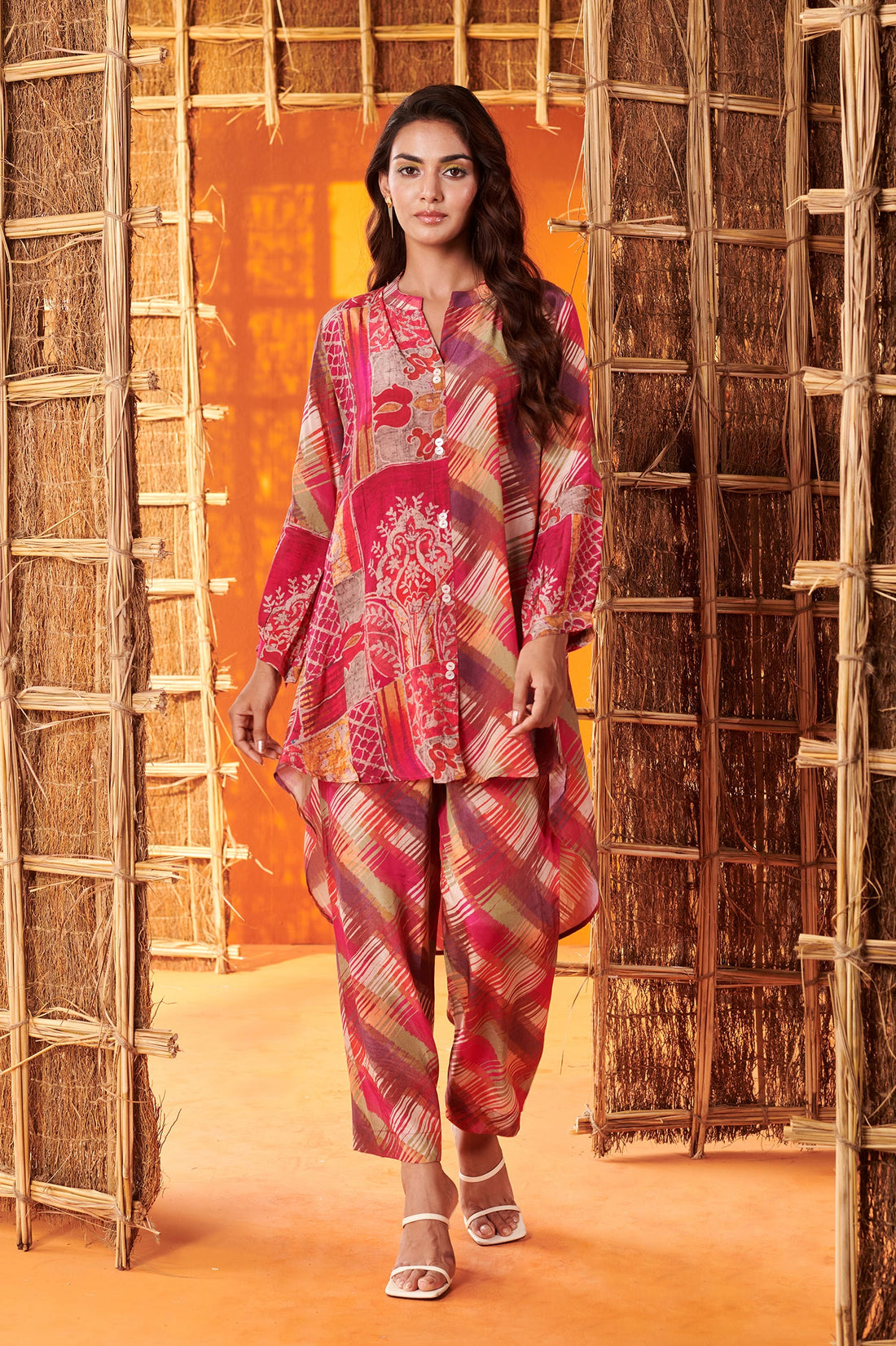 Pink Abstract Printed Co-ord Set