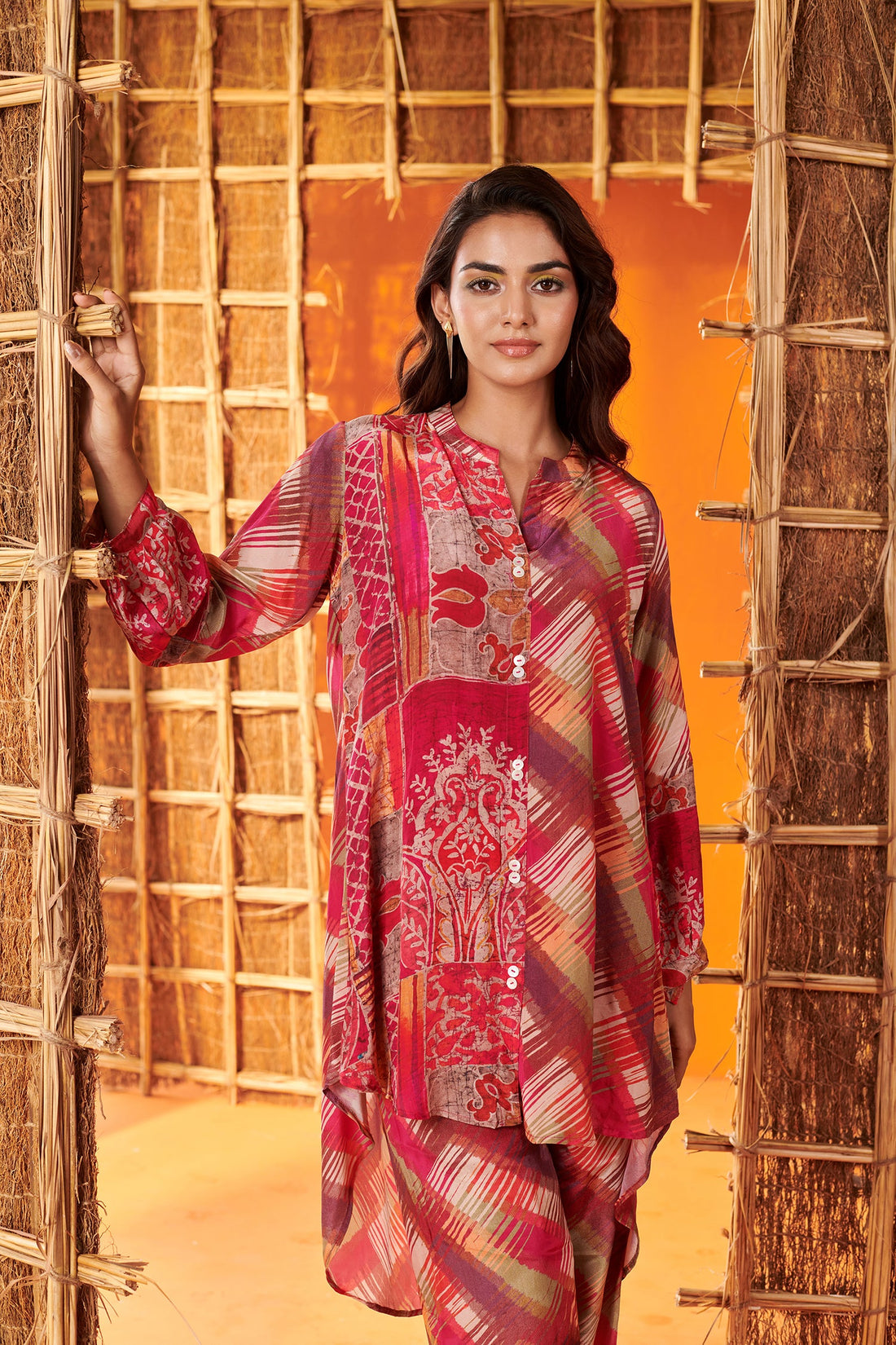 Pink Abstract Printed Co-ord Set