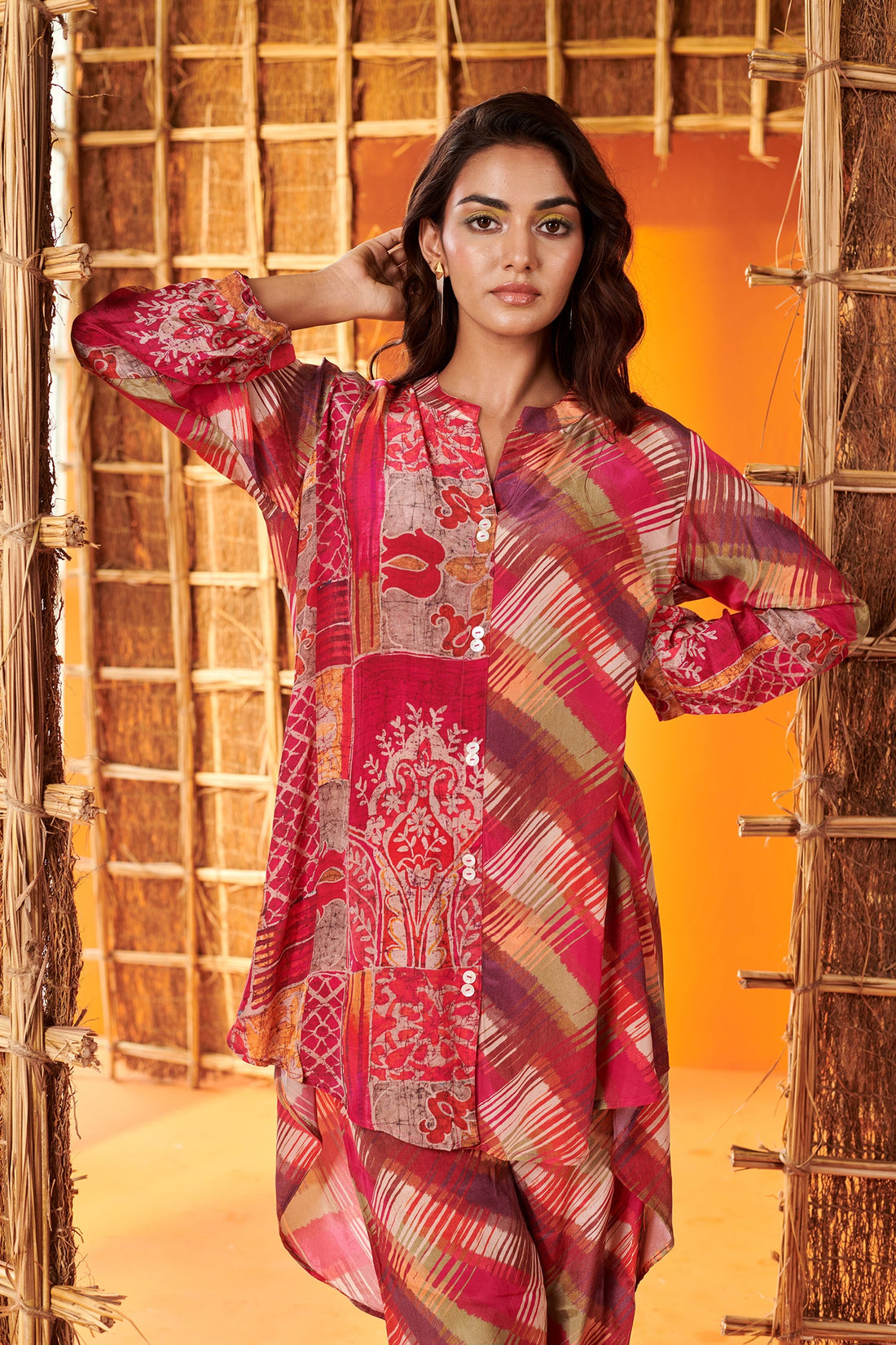 Pink Abstract Printed Co-ord Set