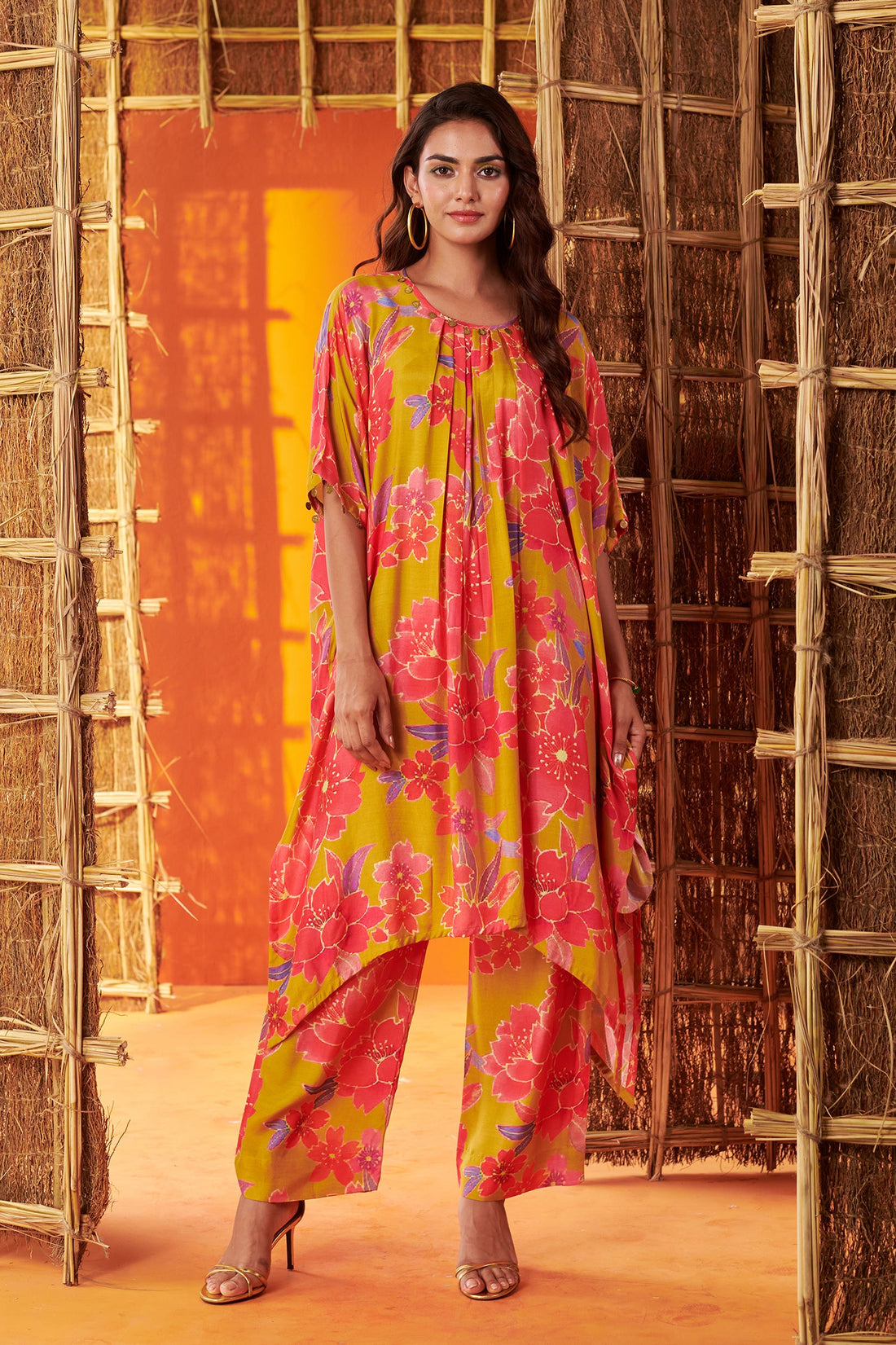 Green Kaftan Style Co-ord Set