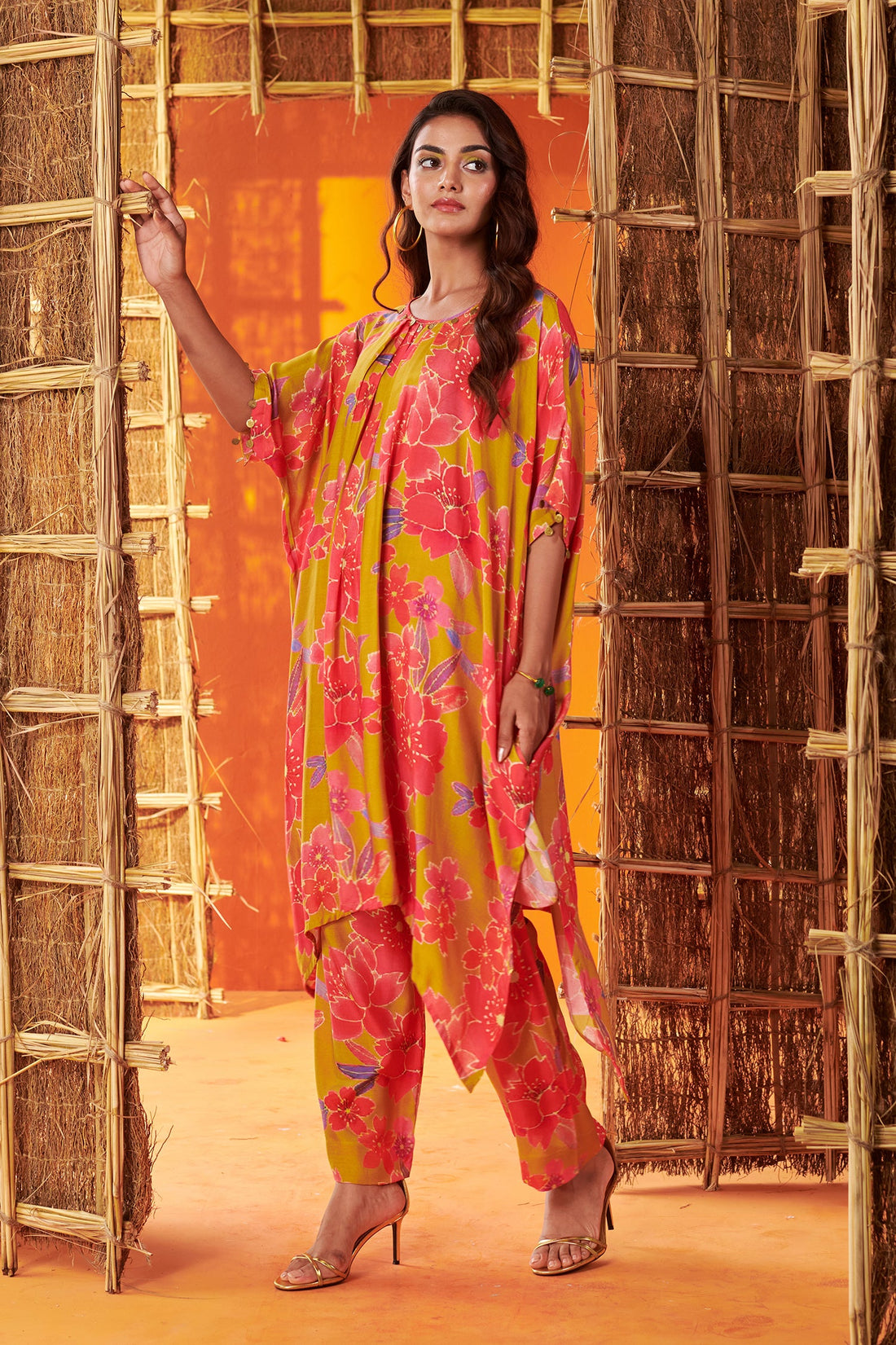 Green Kaftan Style Co-ord Set