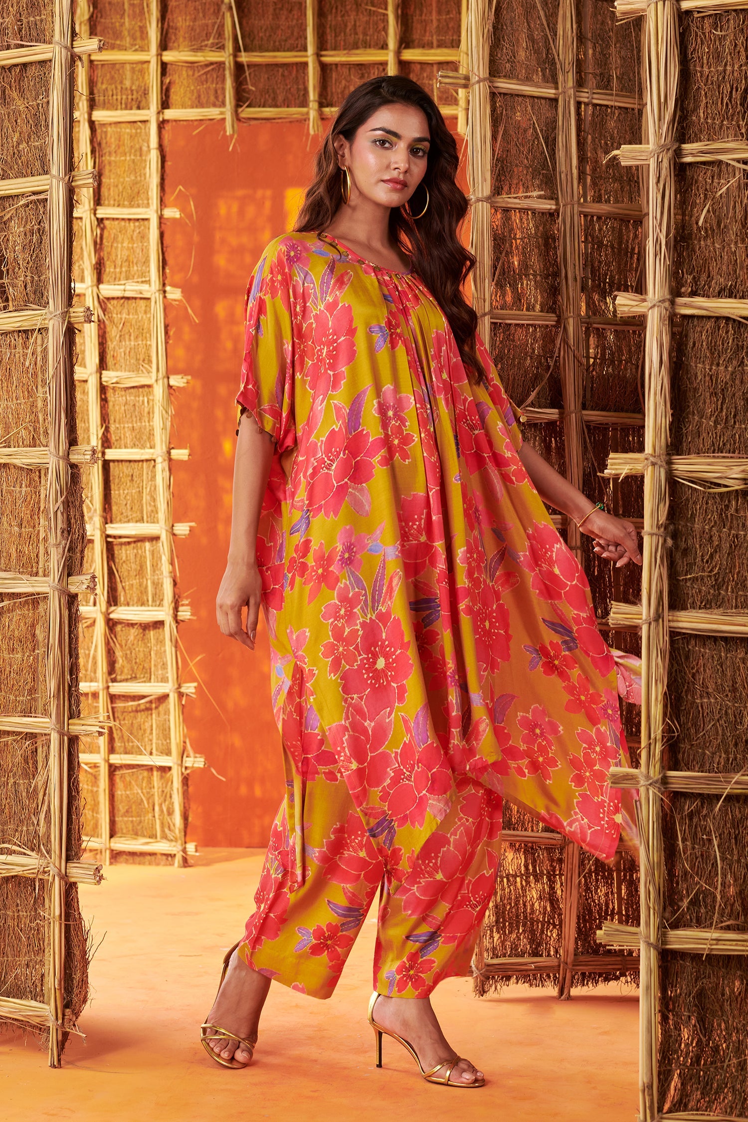 Green Kaftan Style Co-ord Set