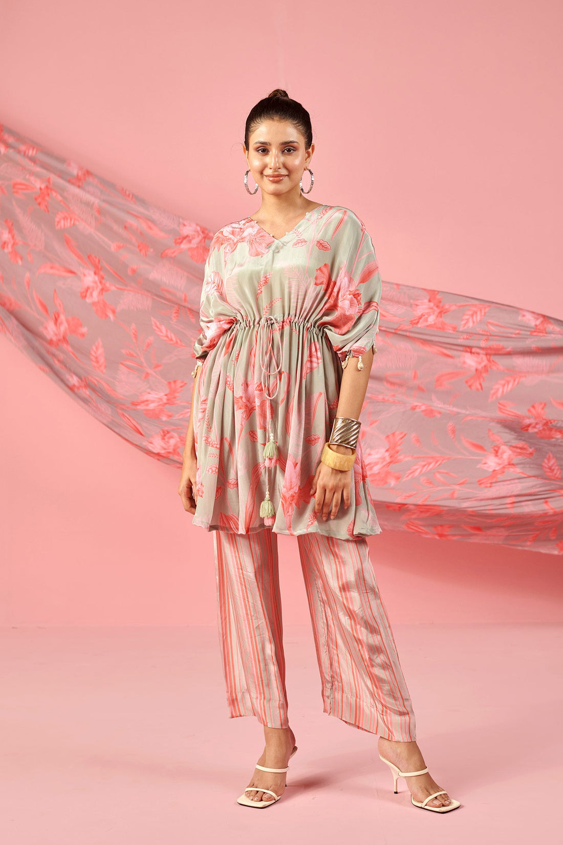 Mint green floral Printed Co-ord Set