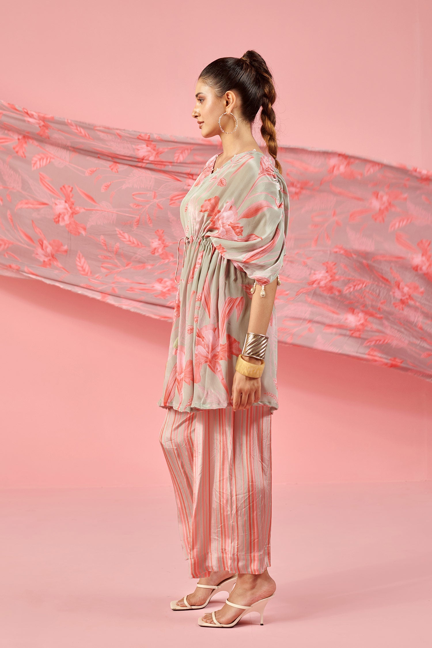Mint green floral Printed Co-ord Set