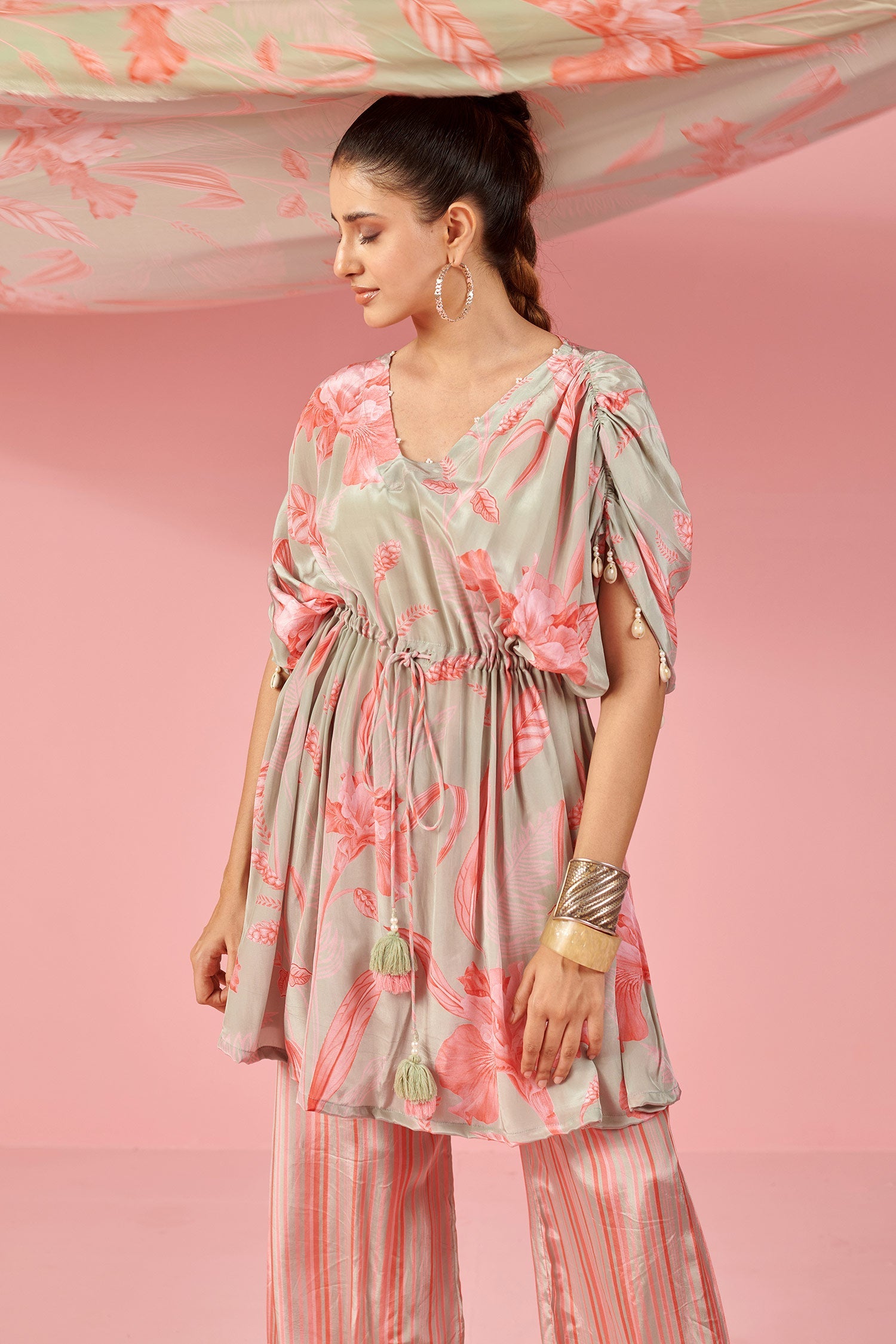 Mint green floral Printed Co-ord Set