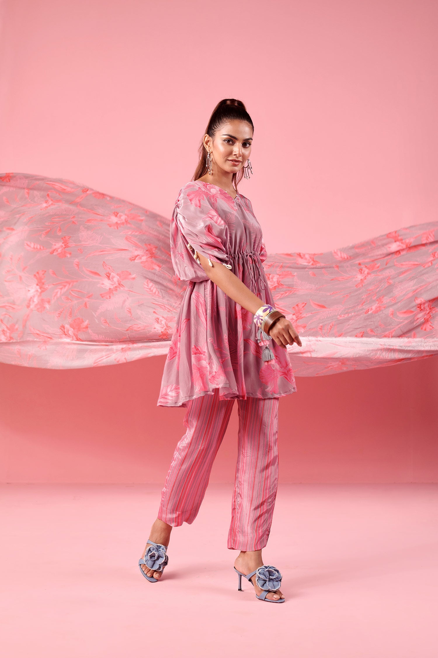 Mauve pink floral print Co-ord set