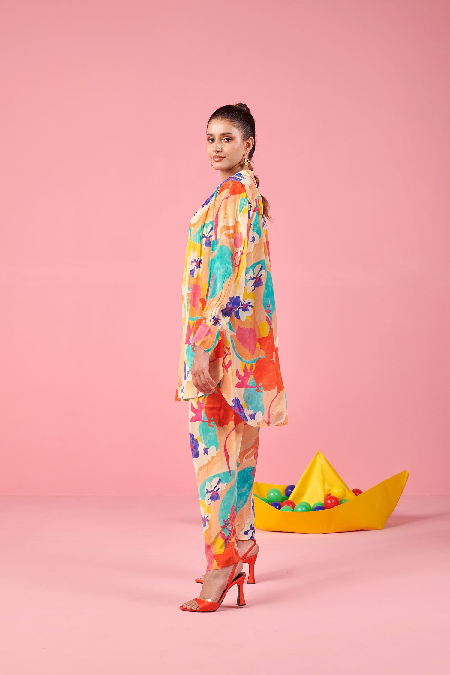 Multicolor Abstract Print Co-ord set