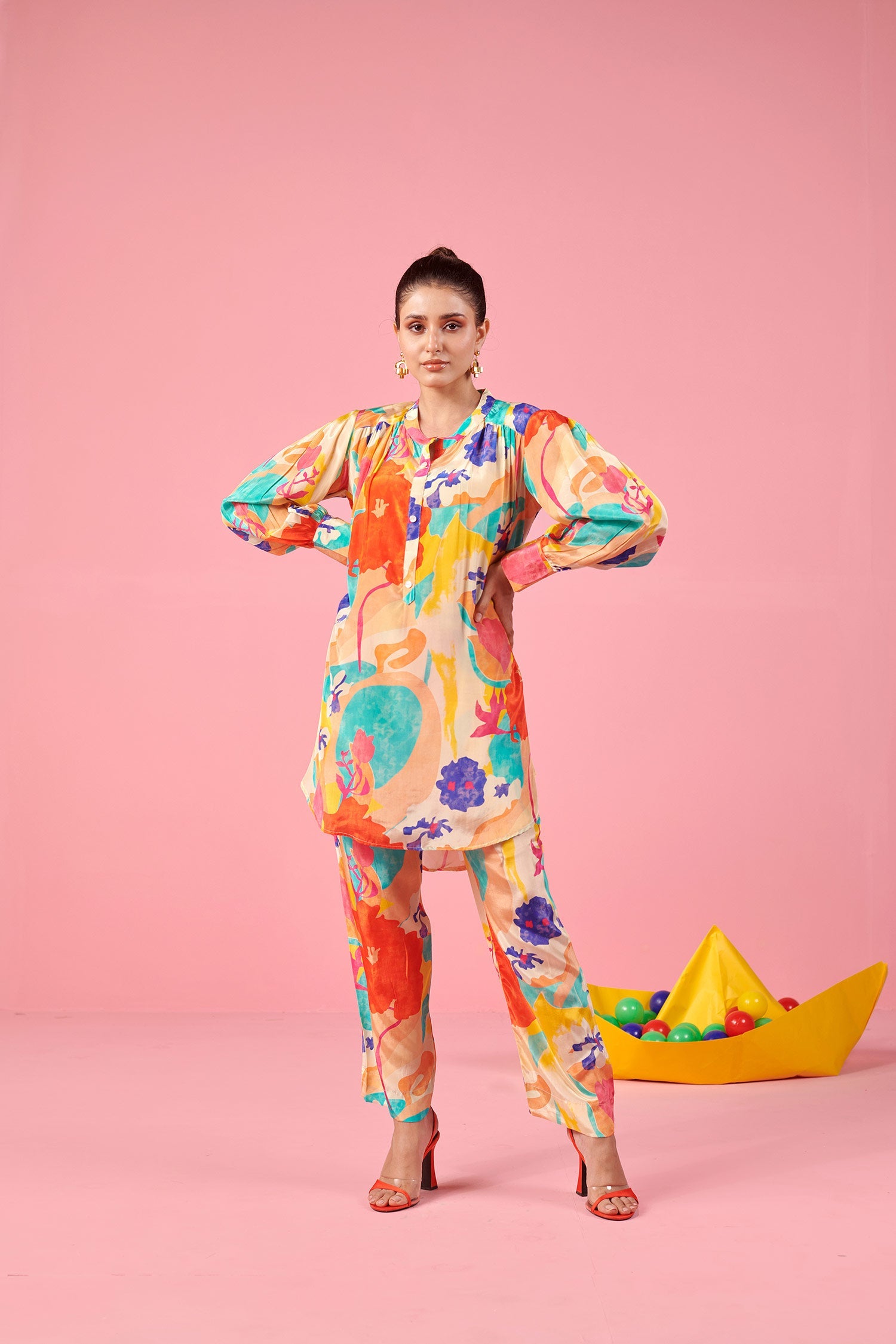 Multicolor Abstract Print Co-ord set