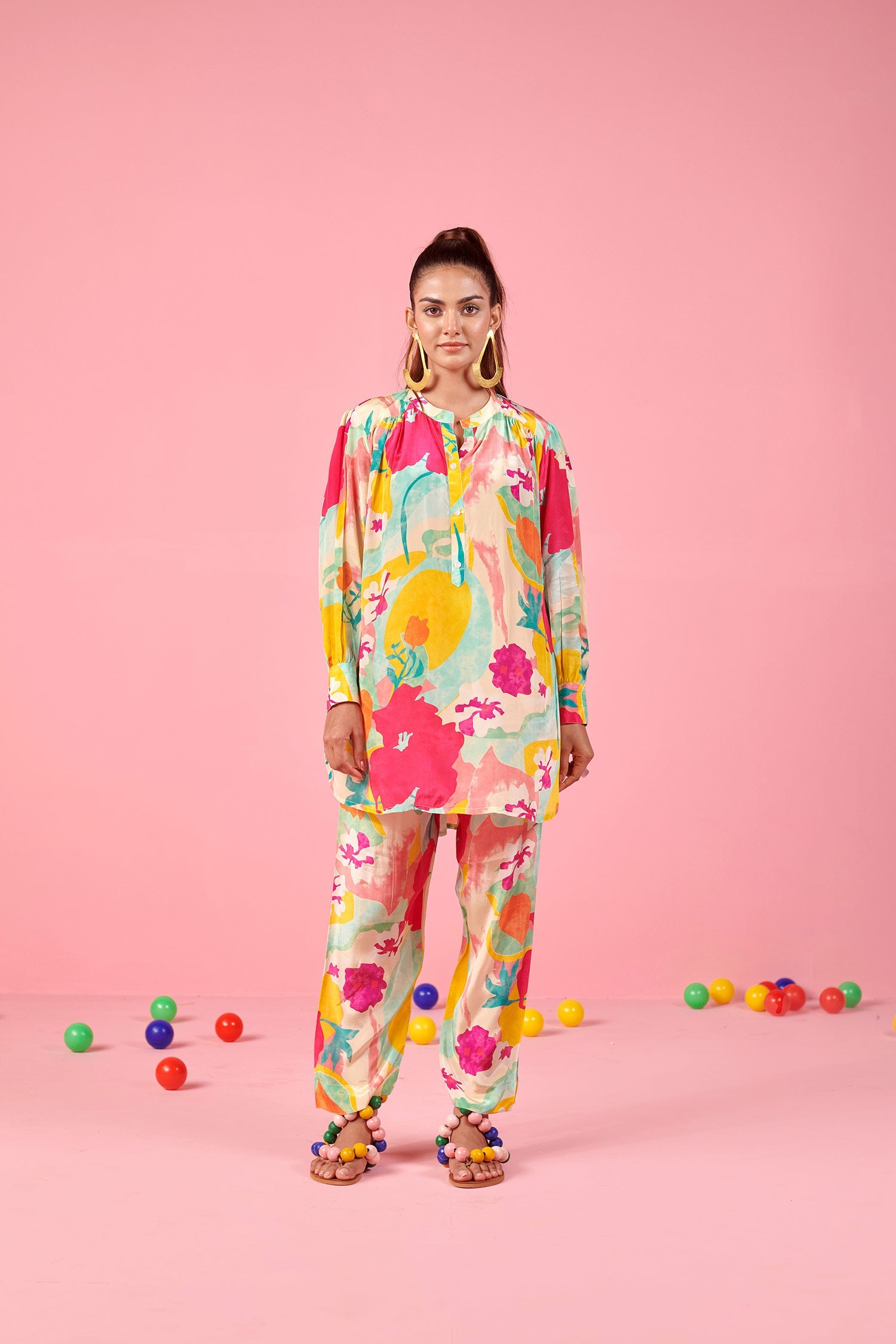 Multicolor Abstract Print Co-ord set