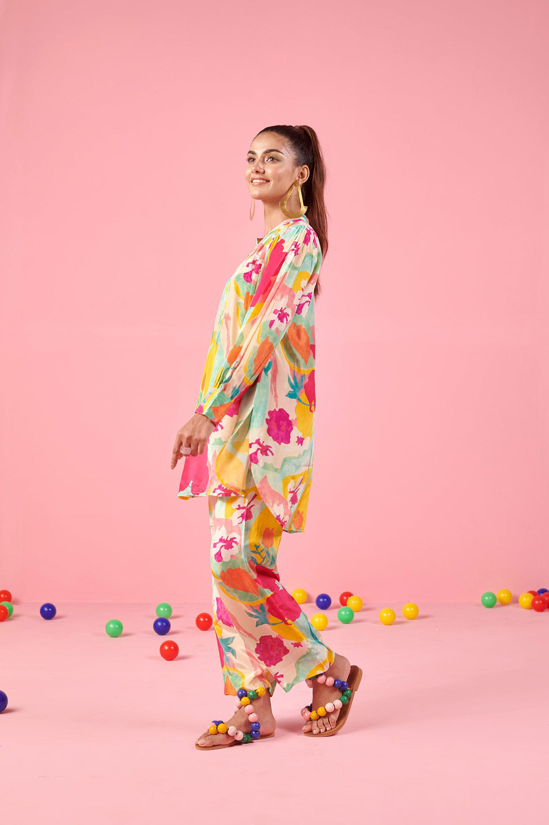 Multicolor Abstract Print Co-ord set