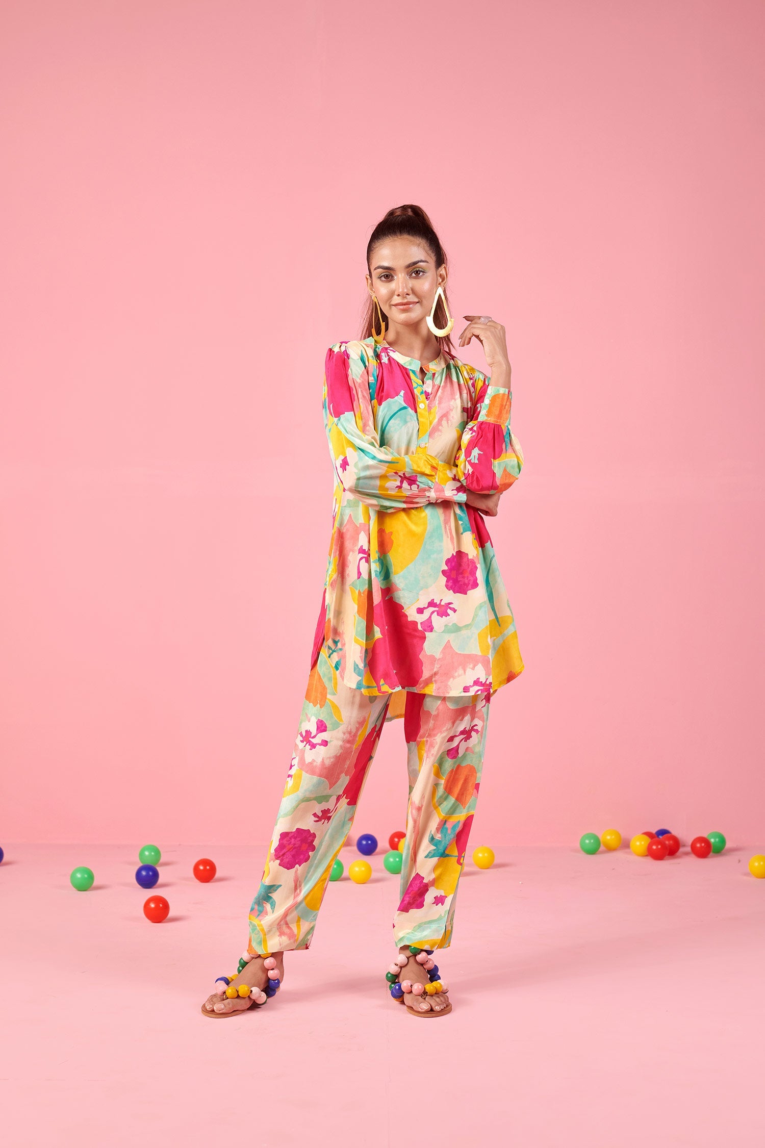 Multicolor Abstract Print Co-ord set