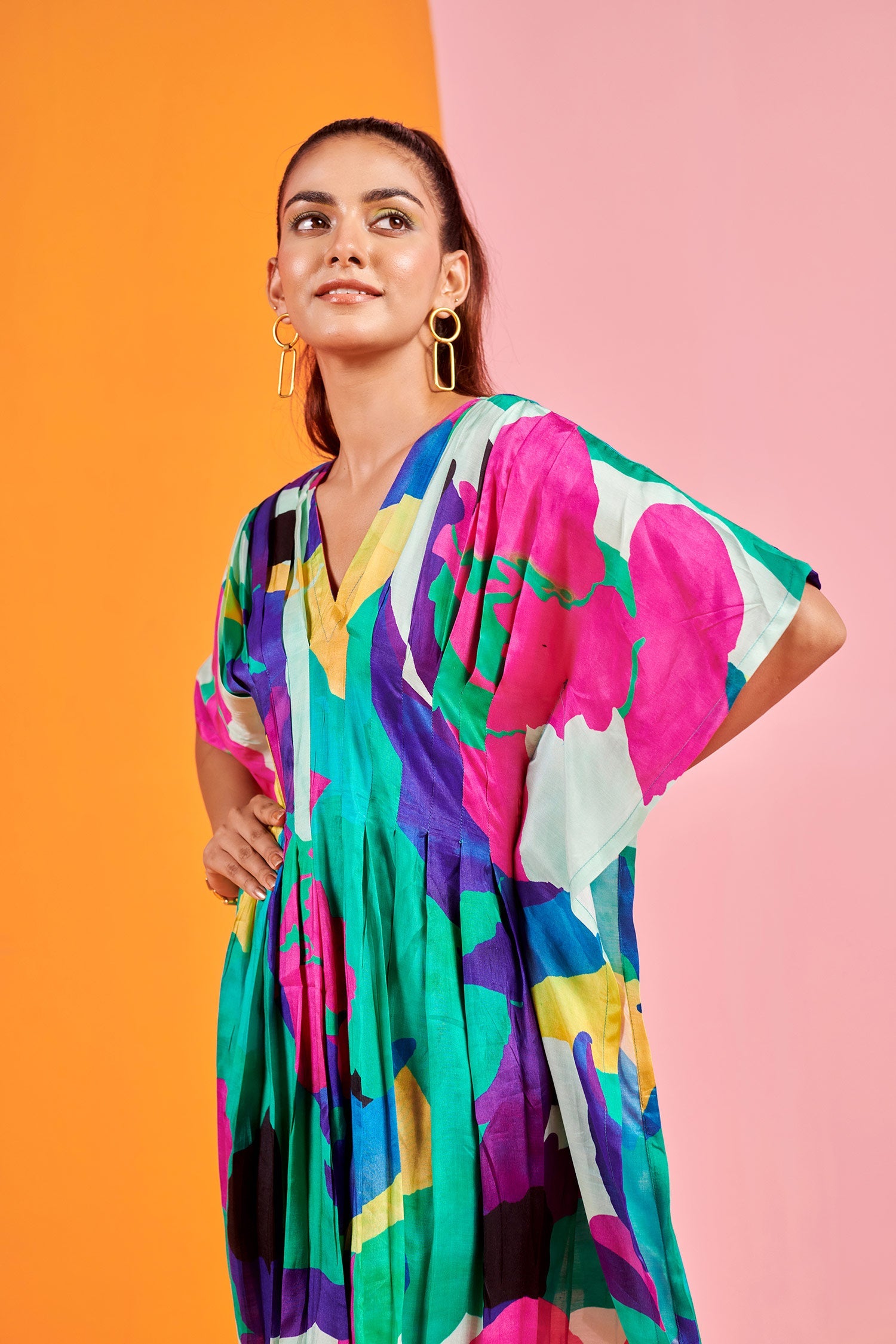 Multicolor Printed Co-ord Set In Muslin