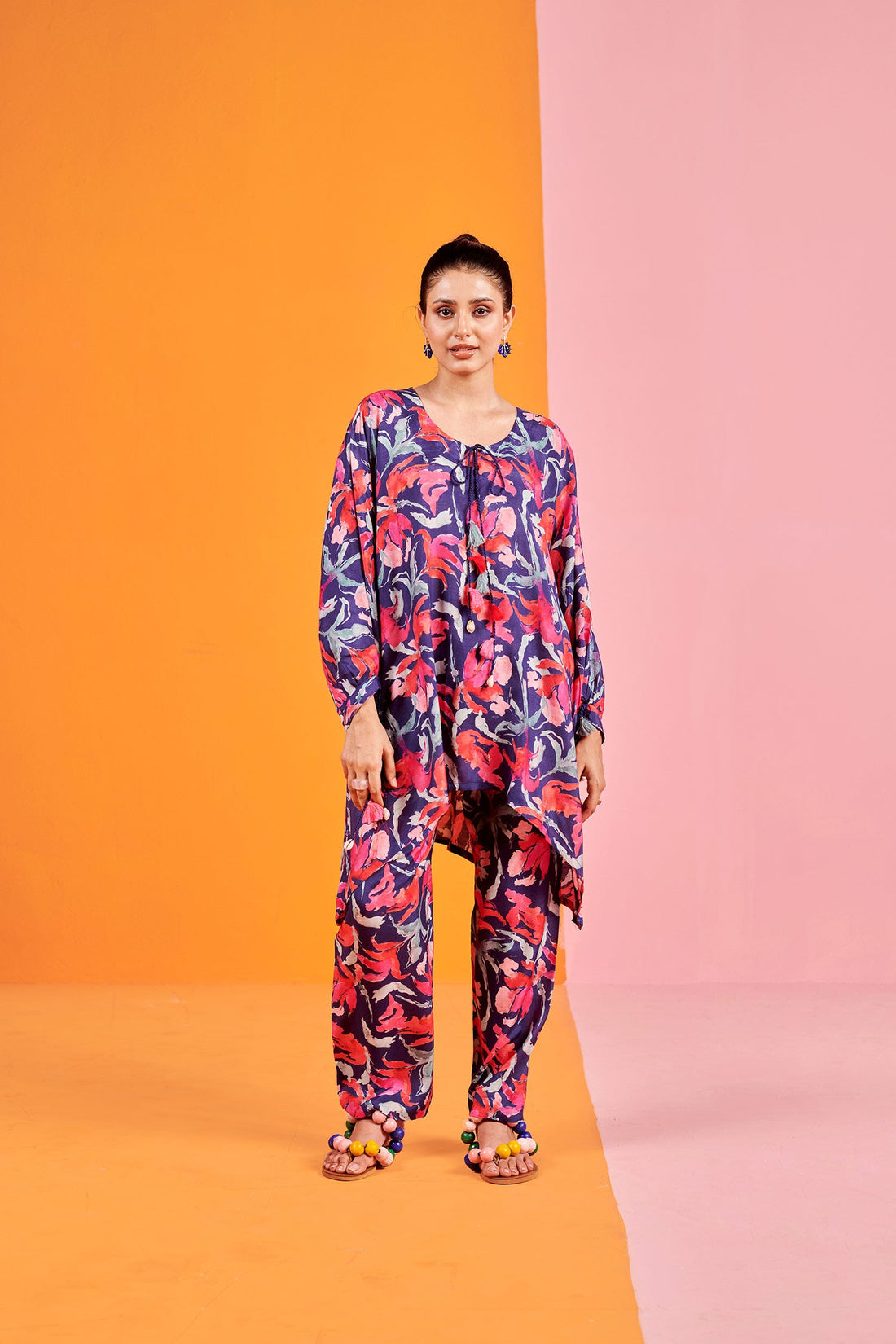 Blue Printed Muslin Co-ord set