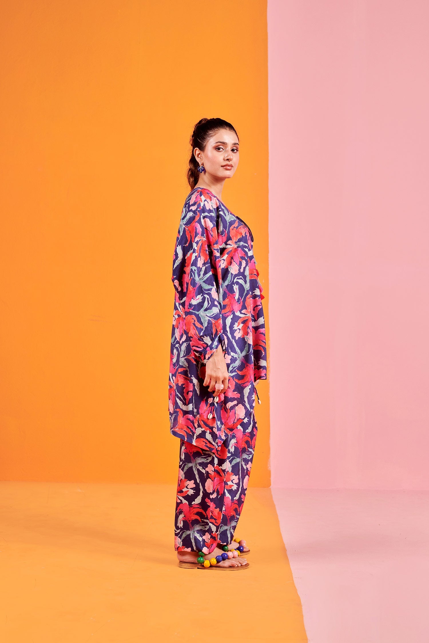 Blue Printed Muslin Co-ord set