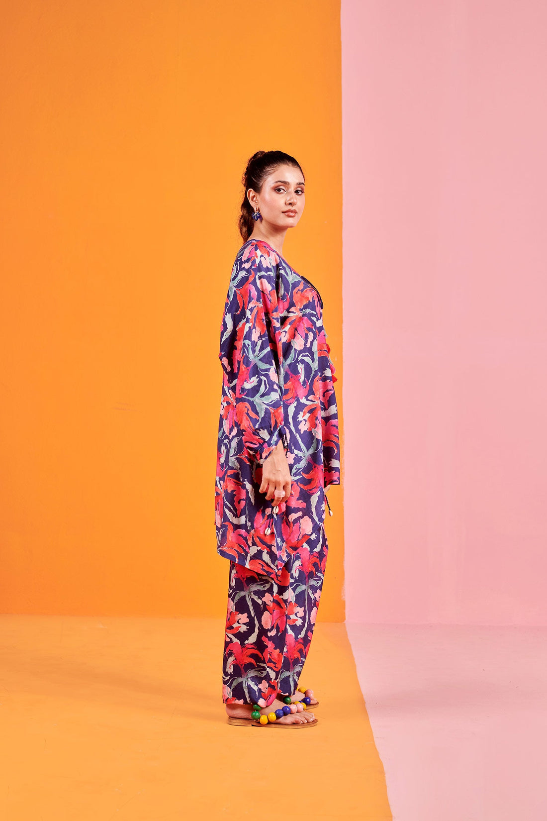 Blue Printed Muslin Co-ord set