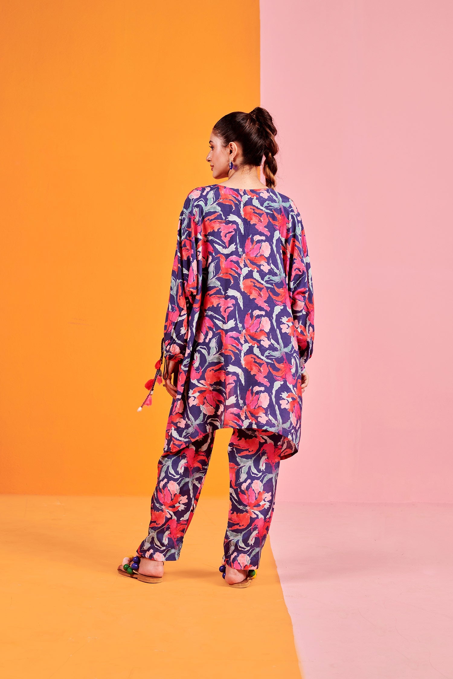 Blue Printed Muslin Co-ord set