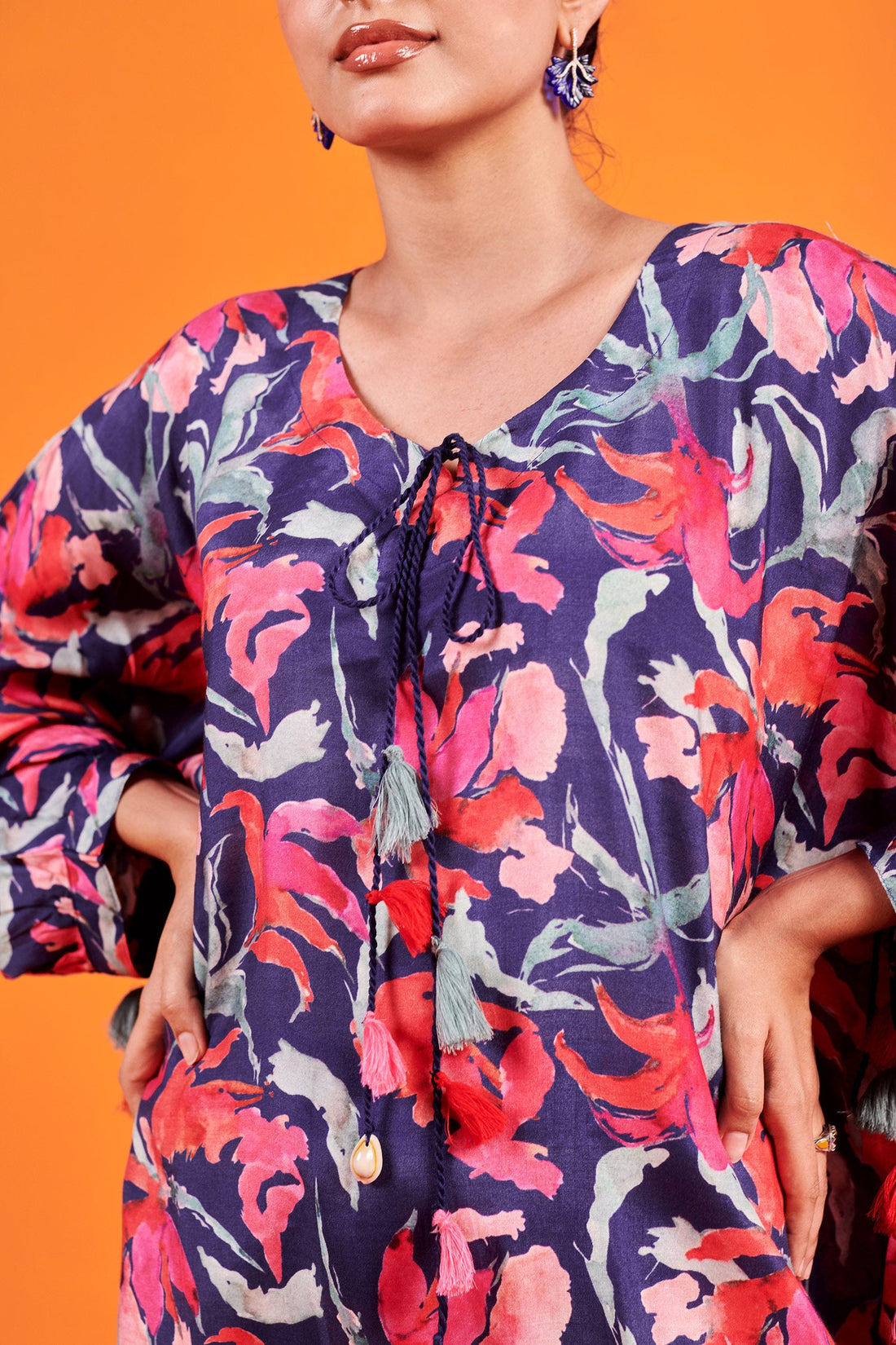 Blue Printed Muslin Co-ord set