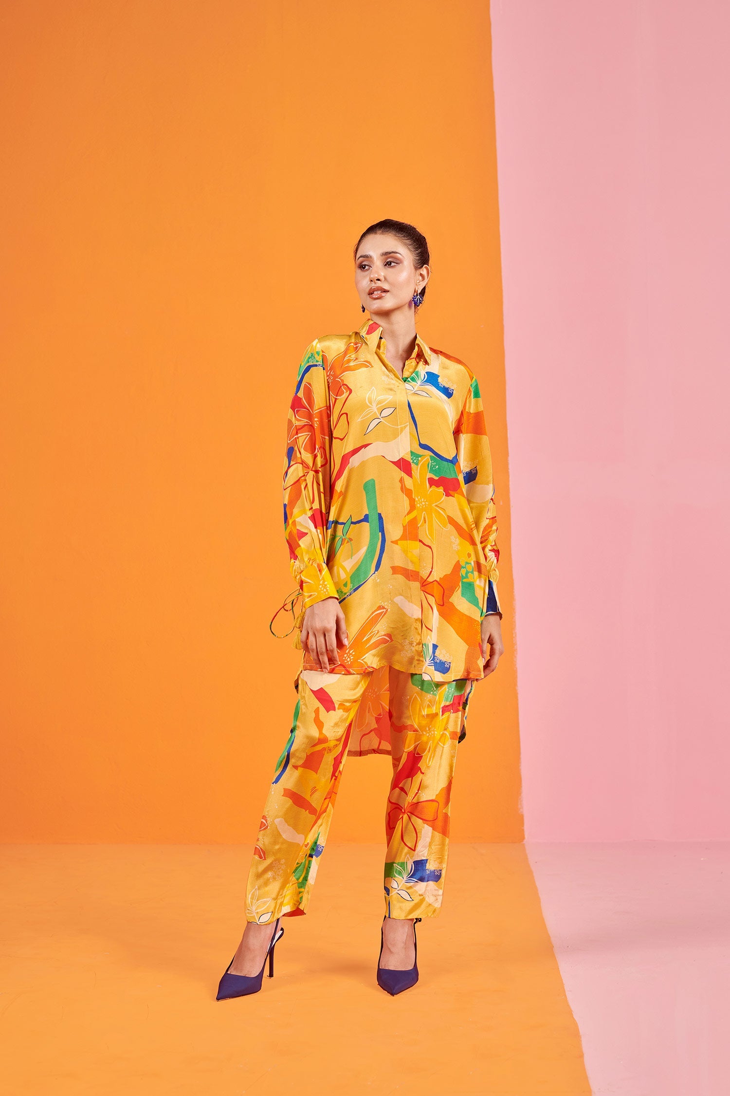 Lime yellow Printed Co-ord set