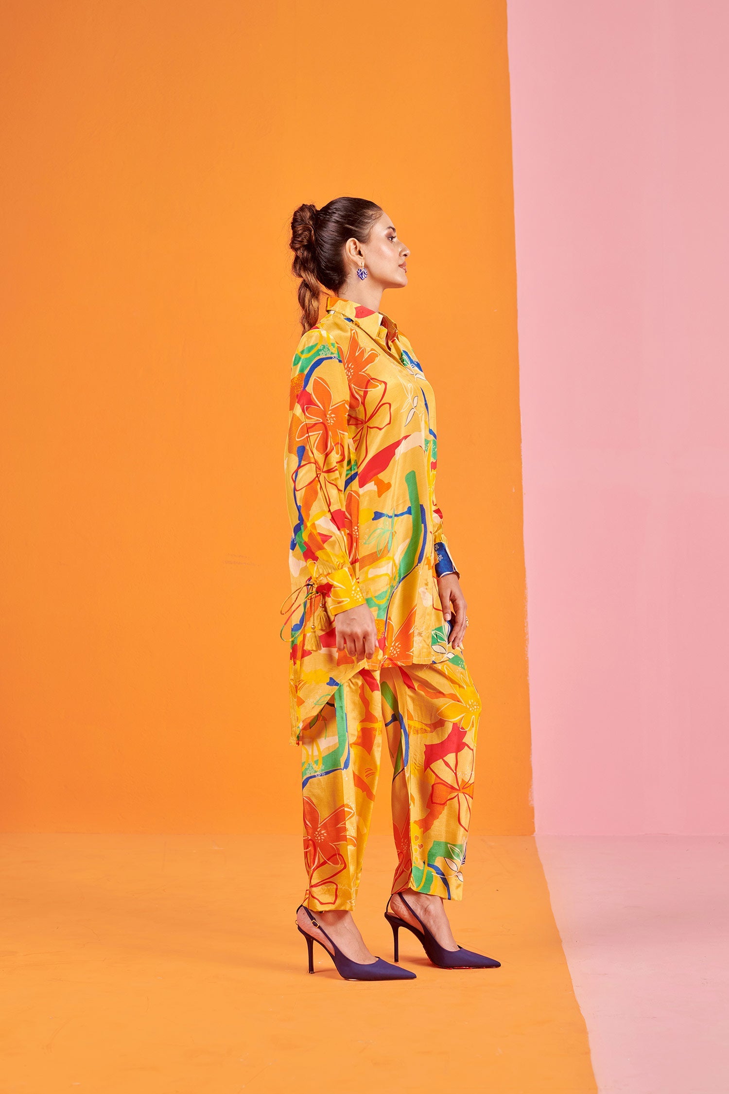 Lime yellow Printed Co-ord set