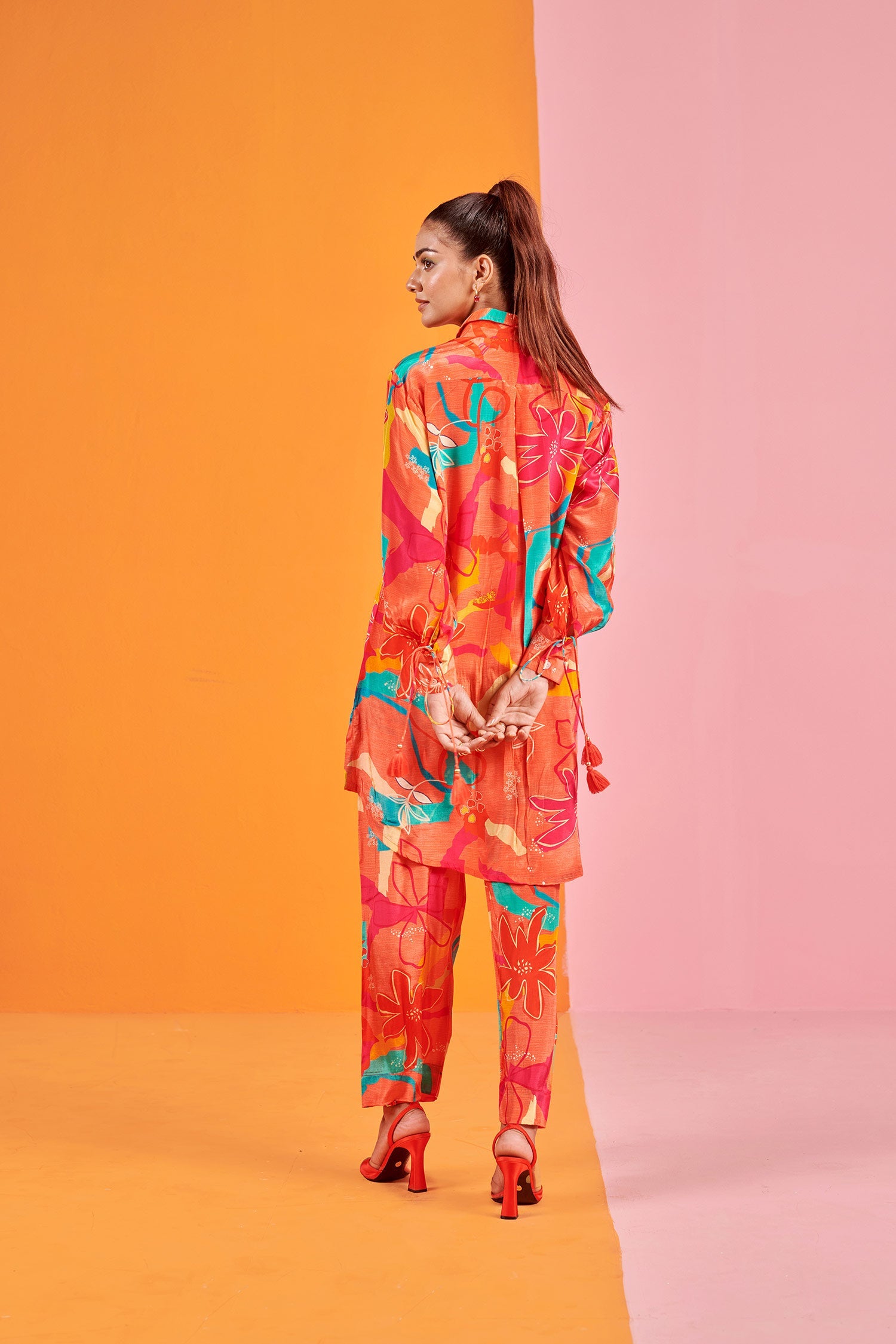 Peach Printed Co-ord set