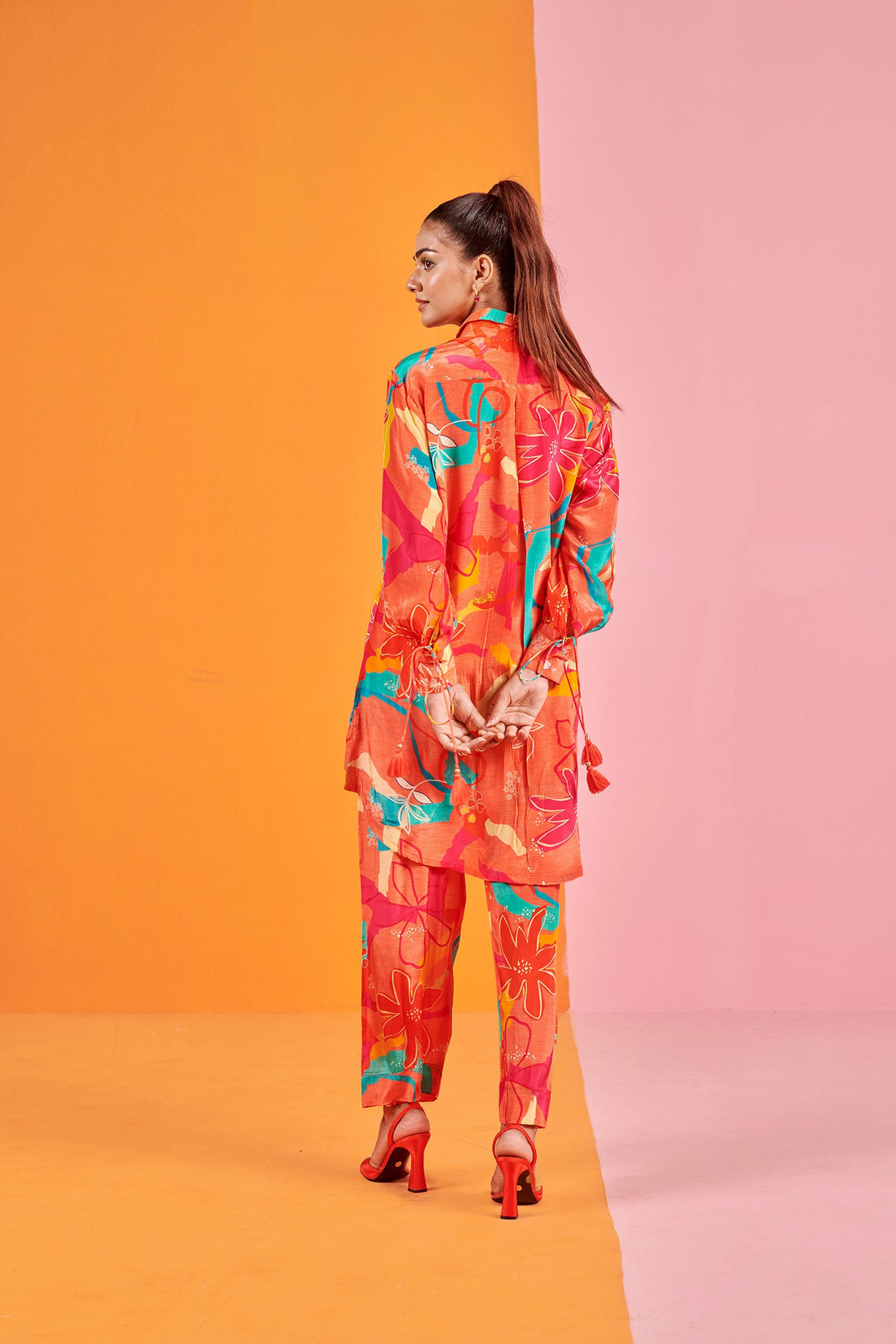 Peach Printed Co-ord set