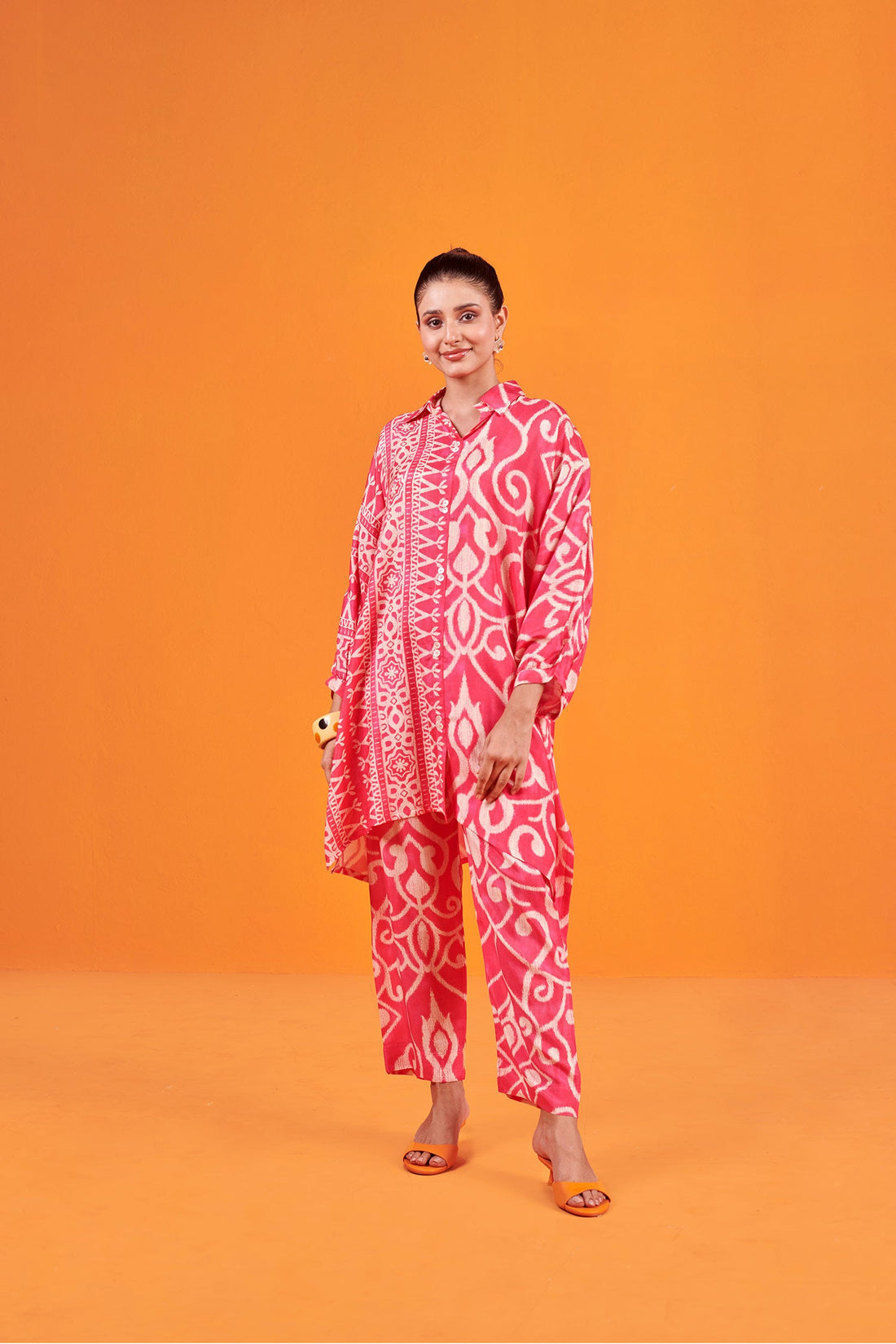 Pink Geometric Printed Co-ord Set