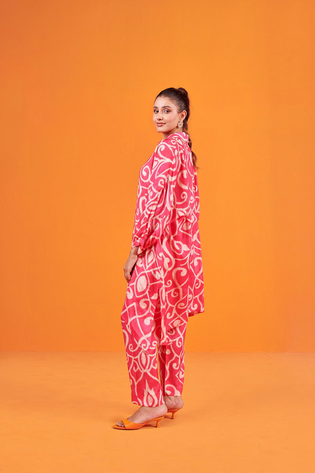 Pink Geometric Printed Co-ord Set