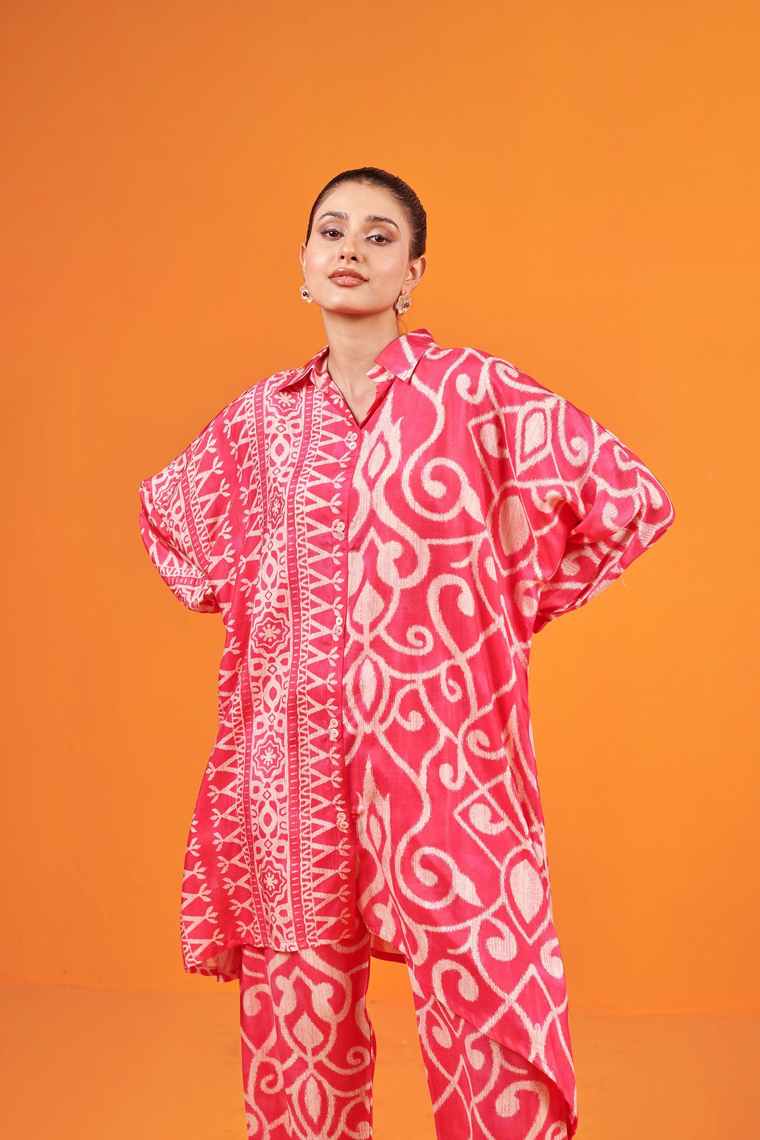 Pink Geometric Printed Co-ord Set