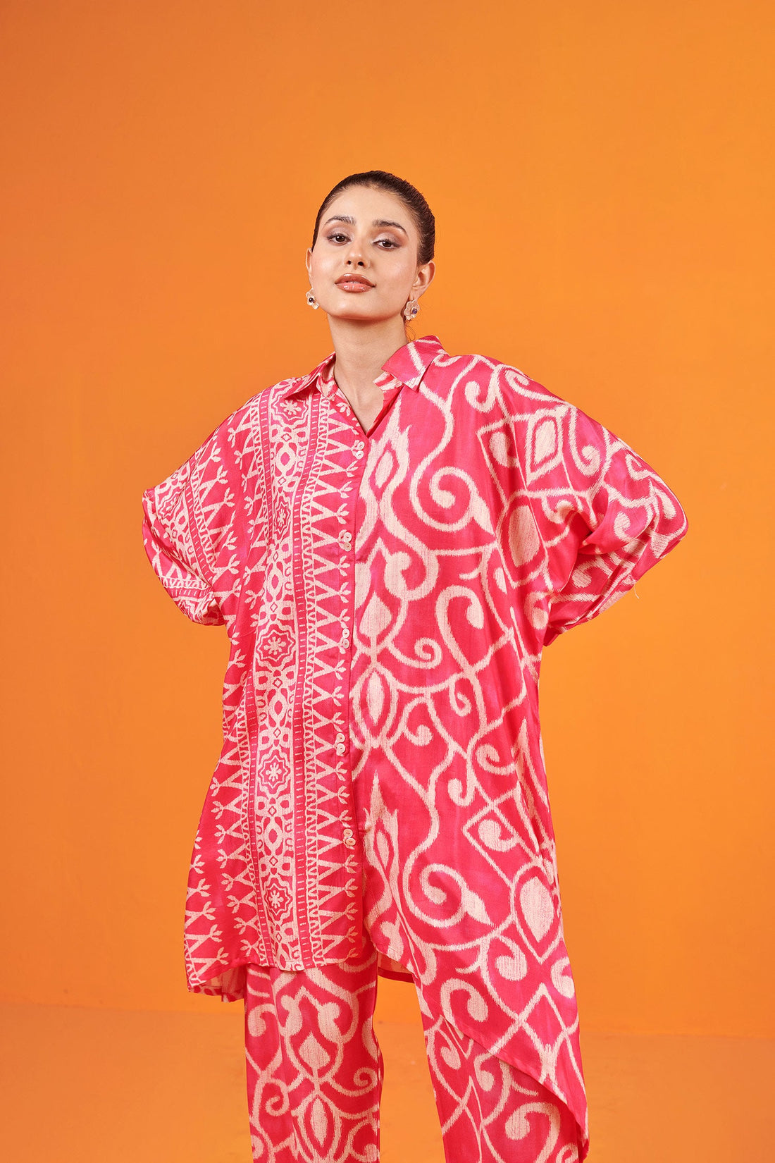 Pink Geometric Printed Co-ord Set
