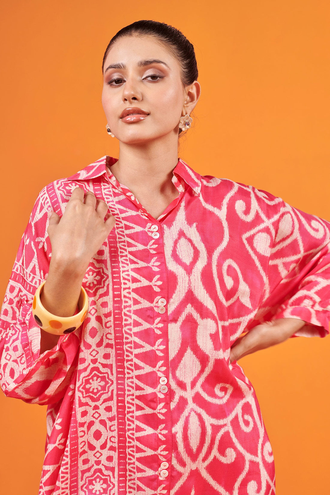 Pink Geometric Printed Co-ord Set