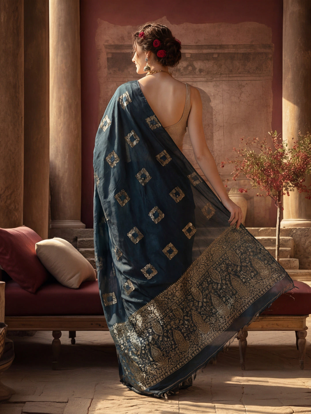 Banarasi Zari Woven Cotton Blend Saree