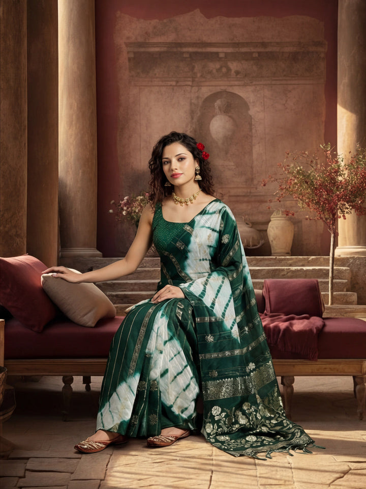 Banarasi Cotton Blend Tie-Dye Saree