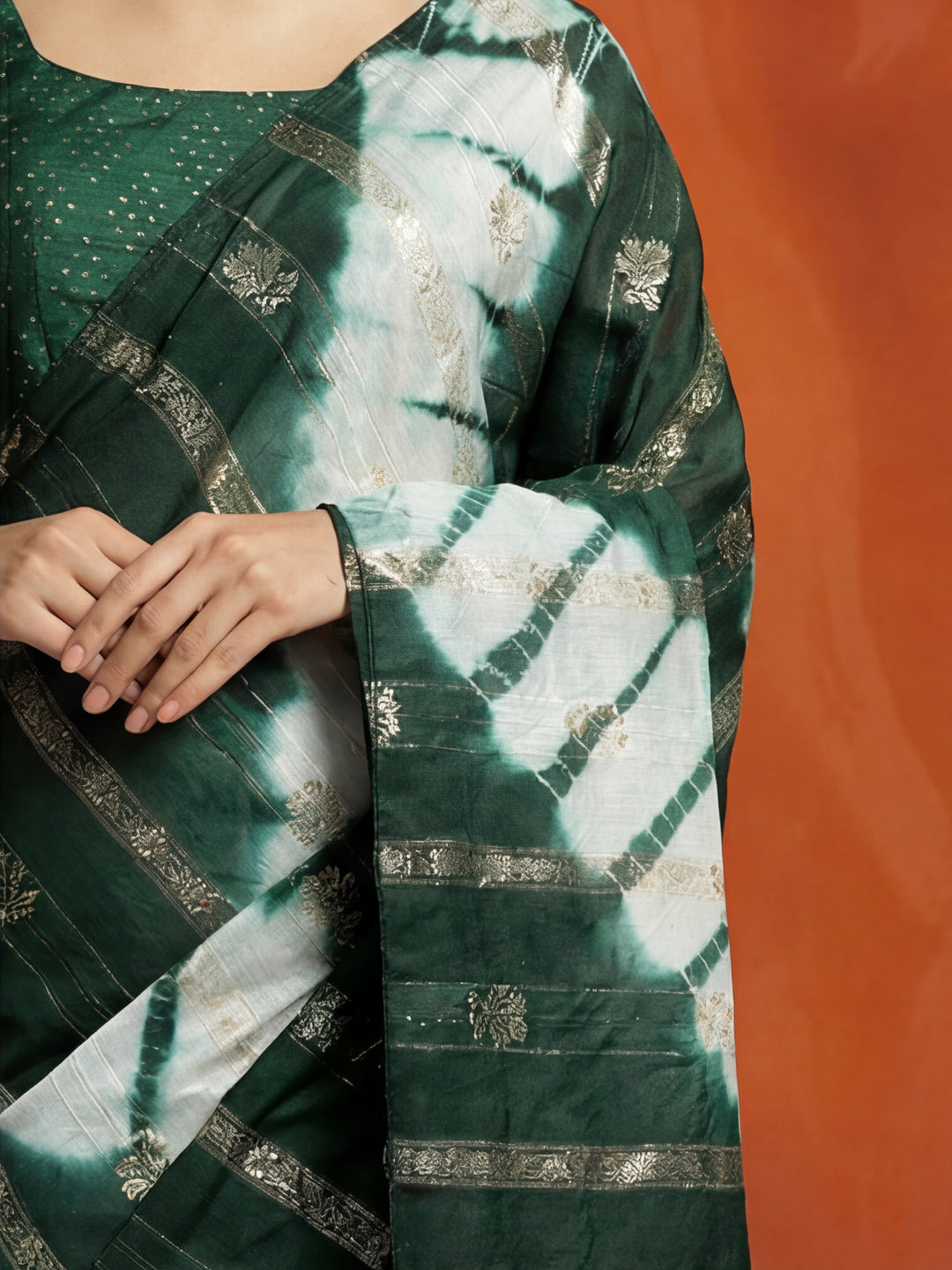 Banarasi Cotton Blend Tie-Dye Saree