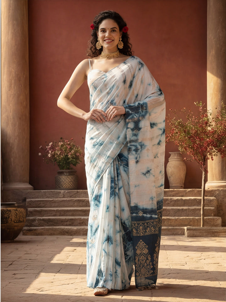 Banarasi Zari Woven Cotton Blend Saree