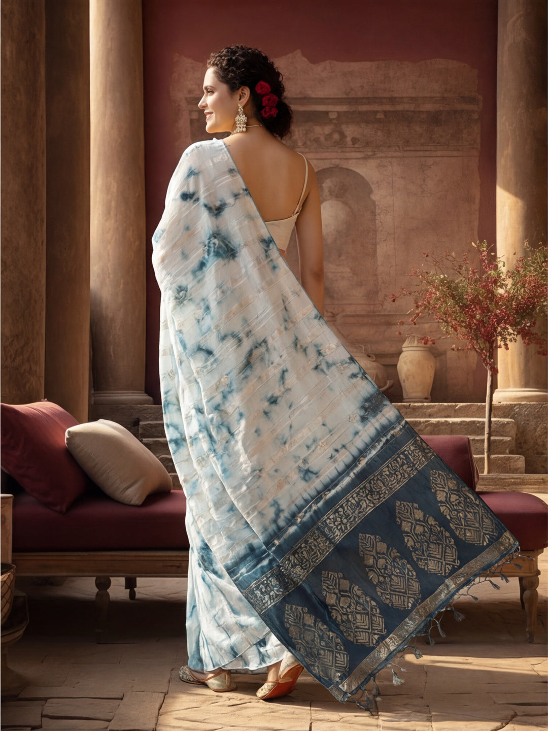 Banarasi Zari Woven Cotton Blend Saree