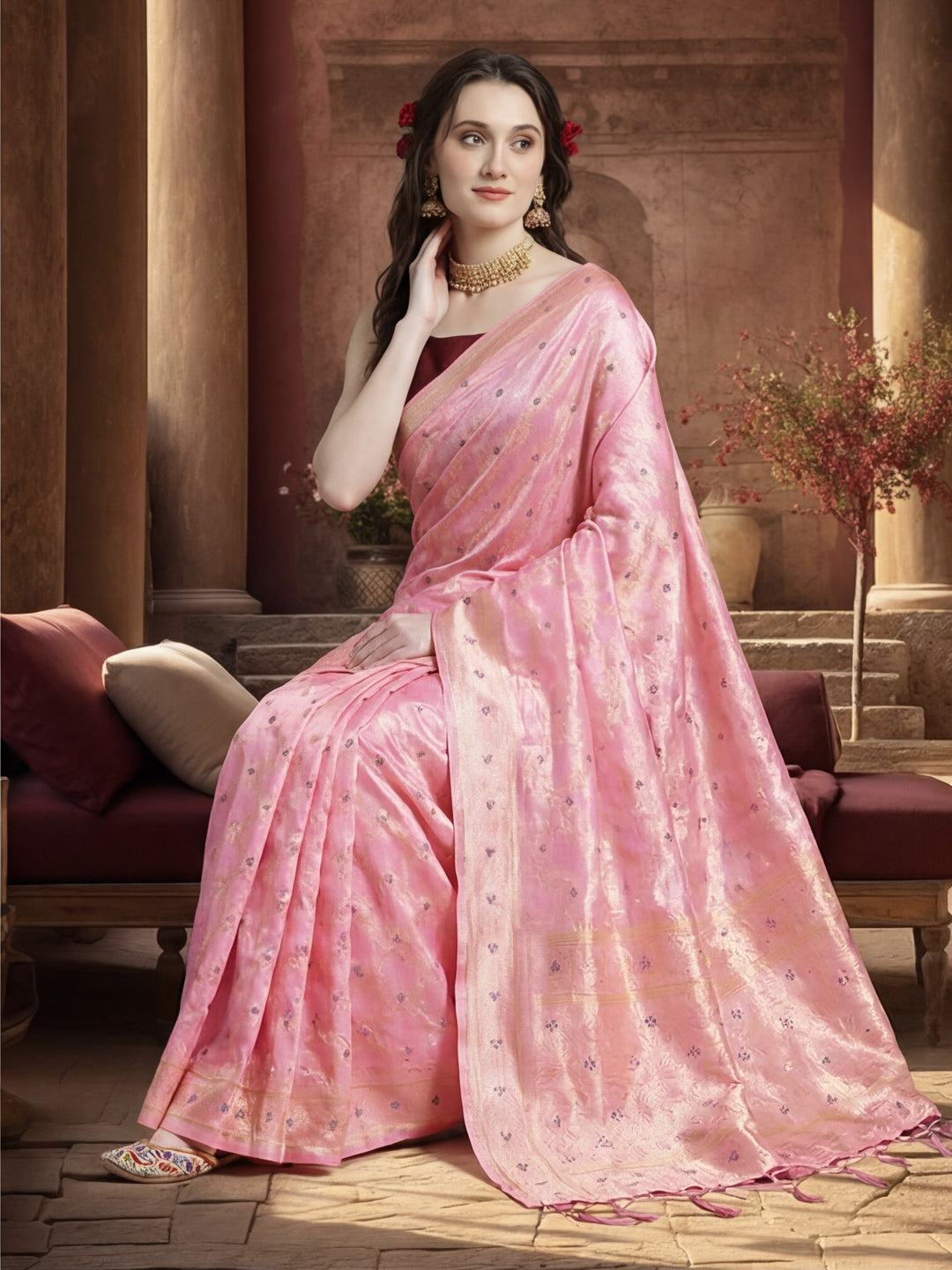 Banarasi Zari Woven Silk Blend Saree