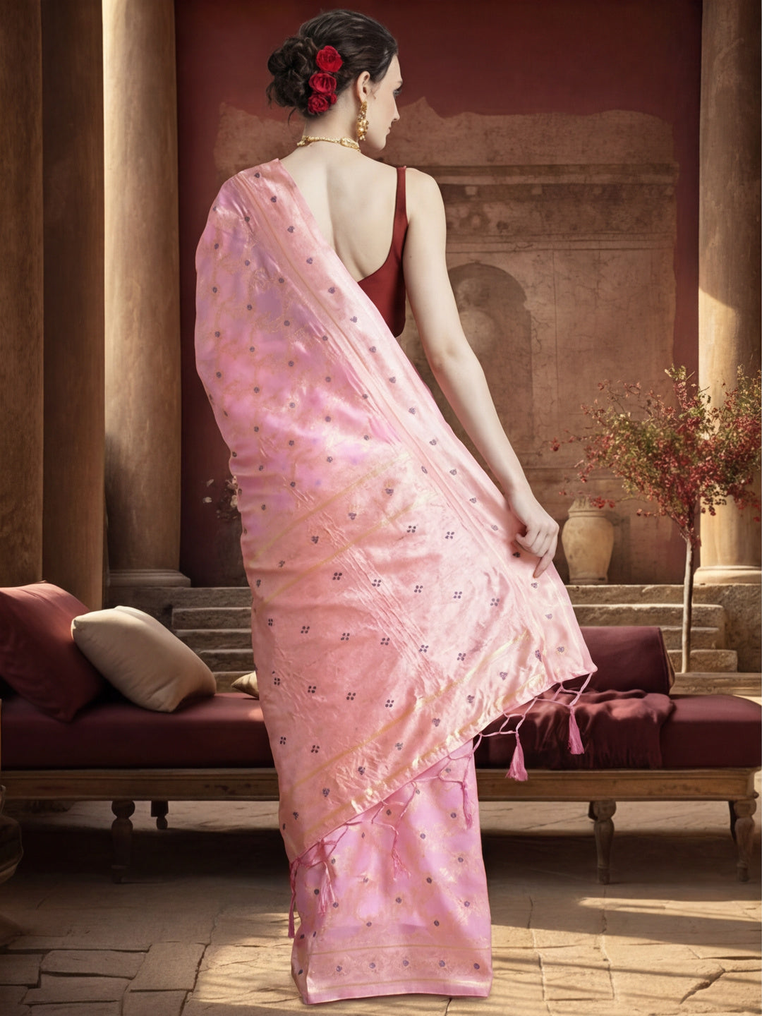 Banarasi Zari Woven Silk Blend Saree