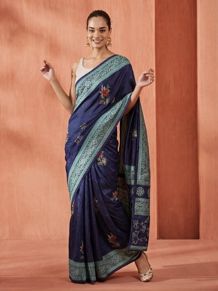 Art Silk Floral Printed Festive Saree