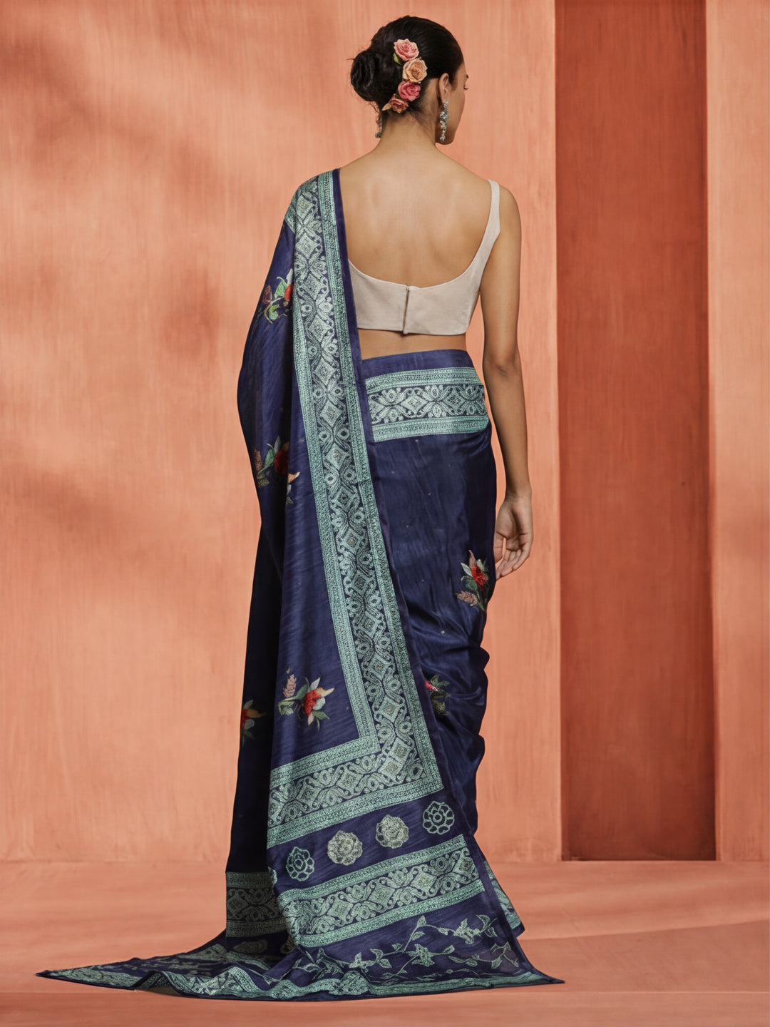 Art Silk Floral Printed Festive Saree