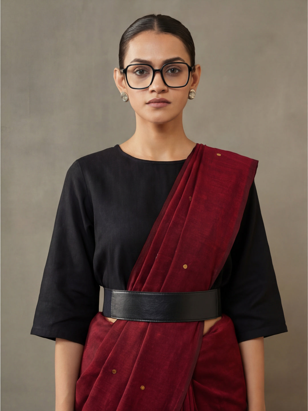 Solid Pure Cotton Saree with Unstiched Blouse