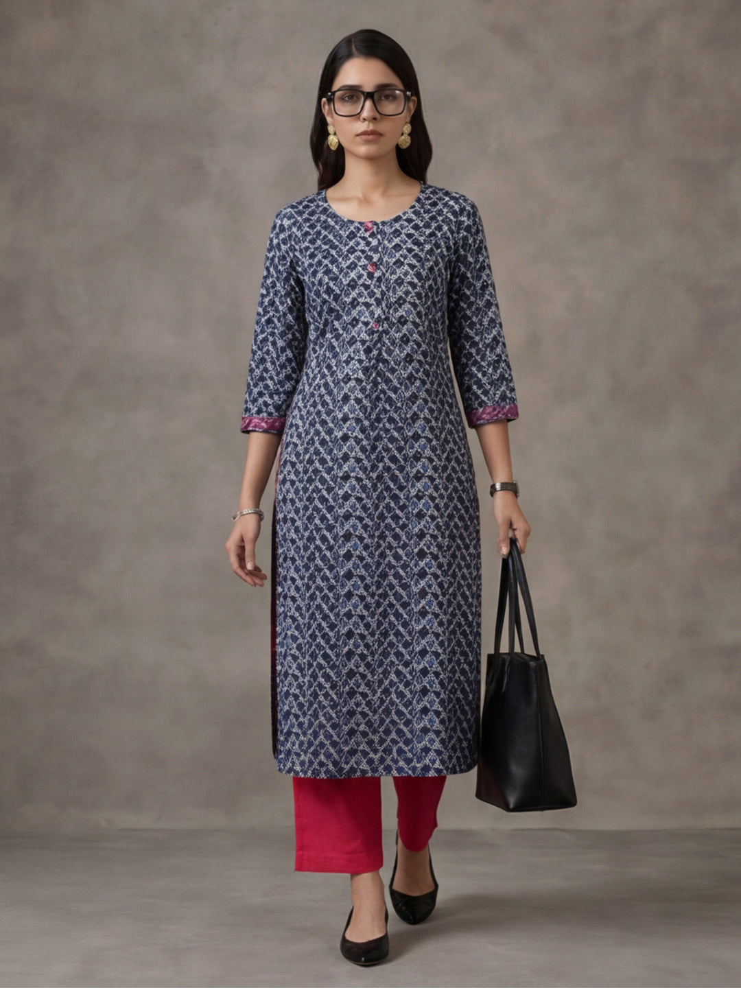 Floral Printed Straight Pure Cotton Kurta