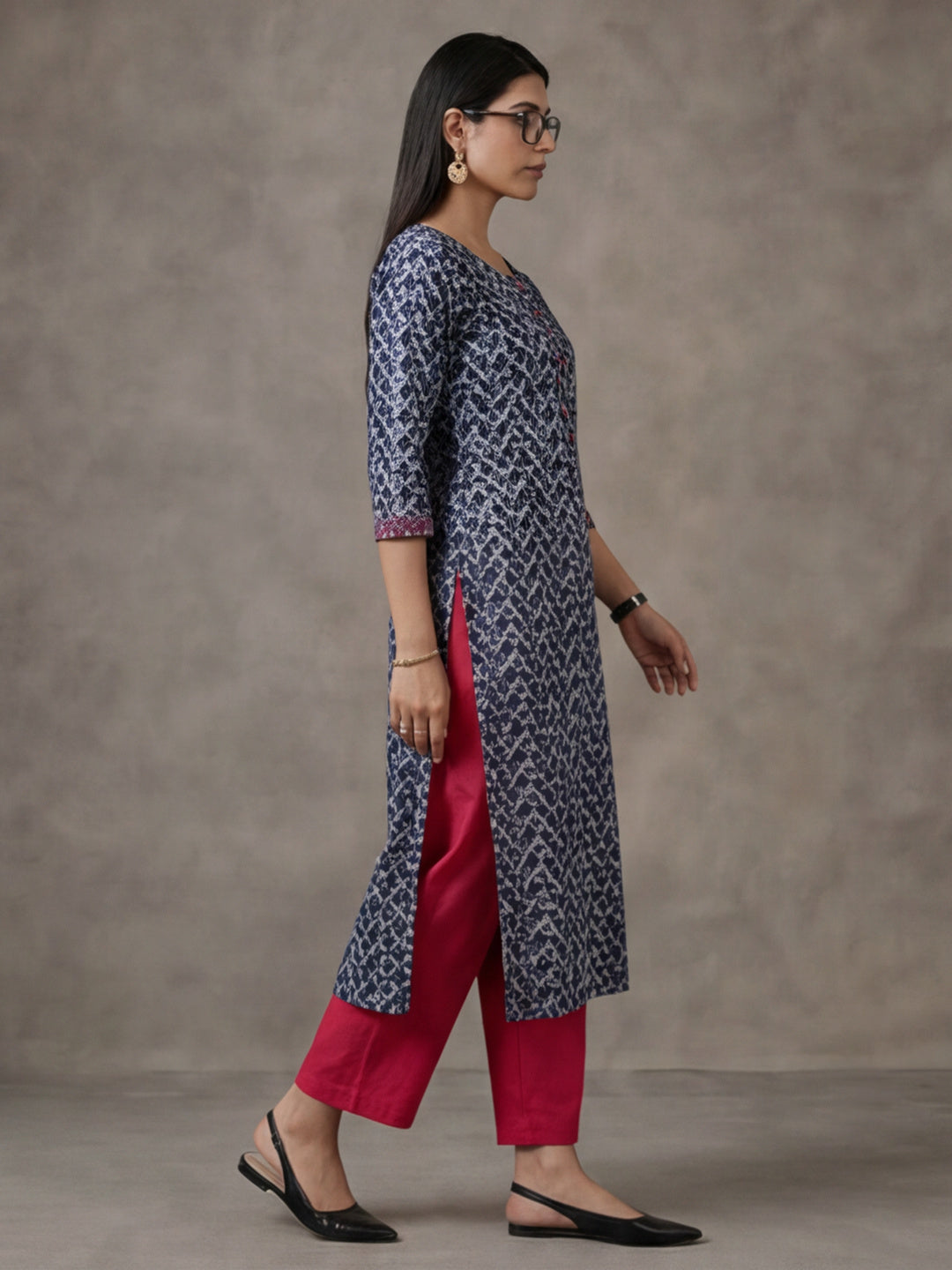 Floral Printed Straight Pure Cotton Kurta