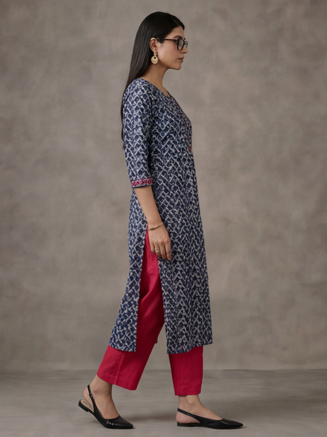Floral Printed Straight Pure Cotton Kurta