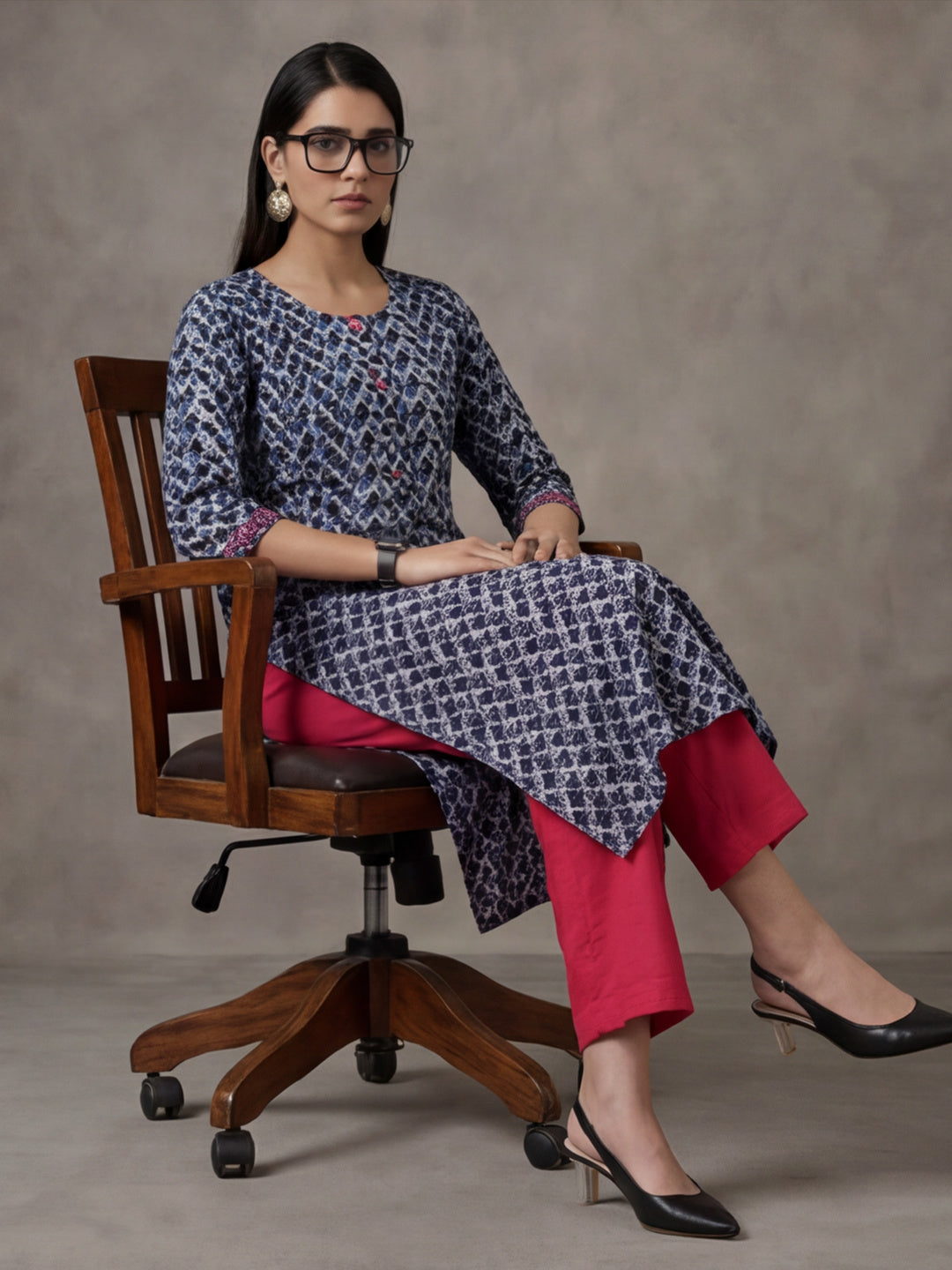 Floral Printed Straight Pure Cotton Kurta