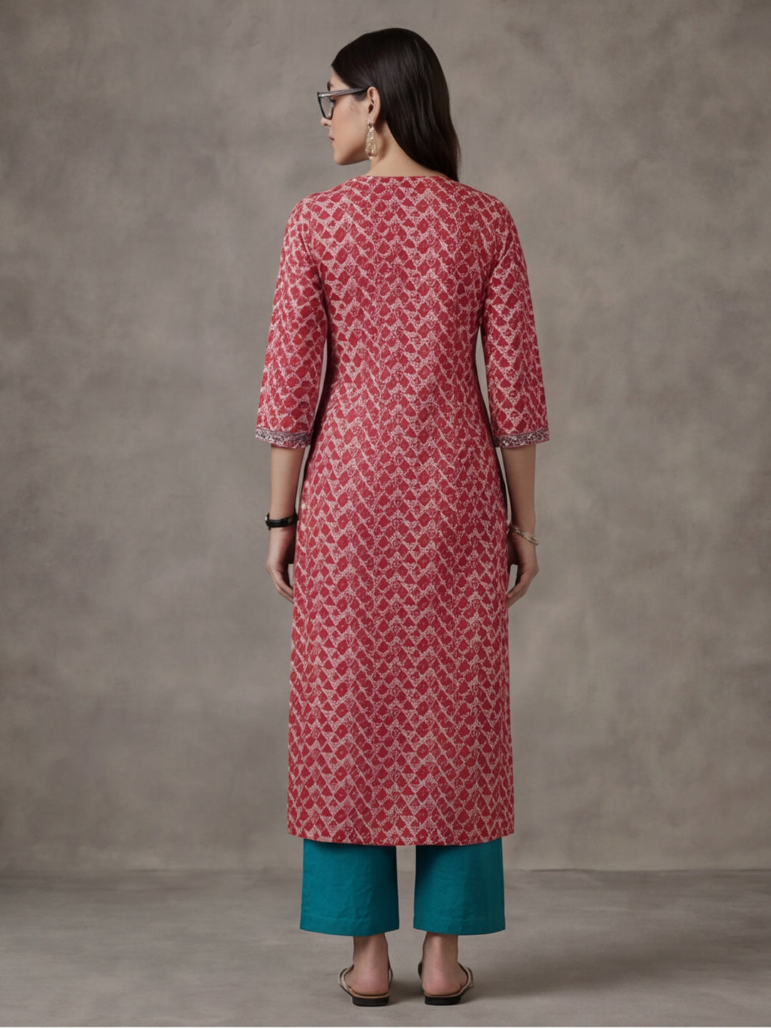 Floral Printed Straight Pure Cotton Kurta