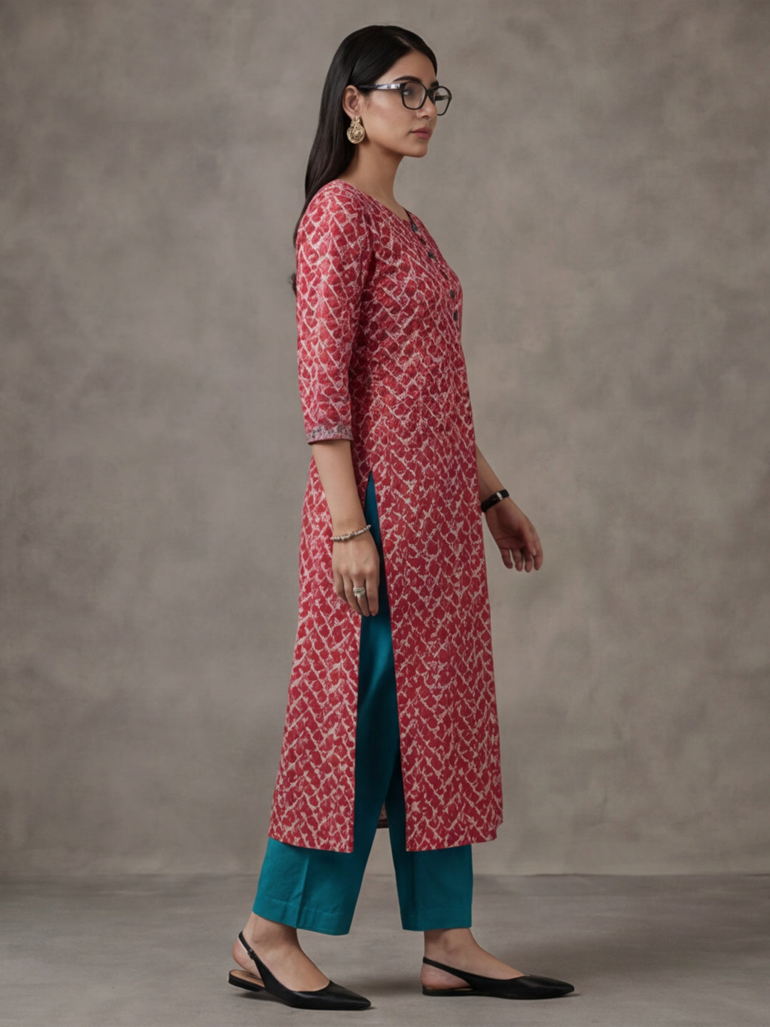 Floral Printed Straight Pure Cotton Kurta