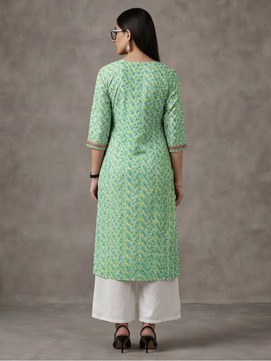 Women Floral Print Pure Cotton Straight Kurta
