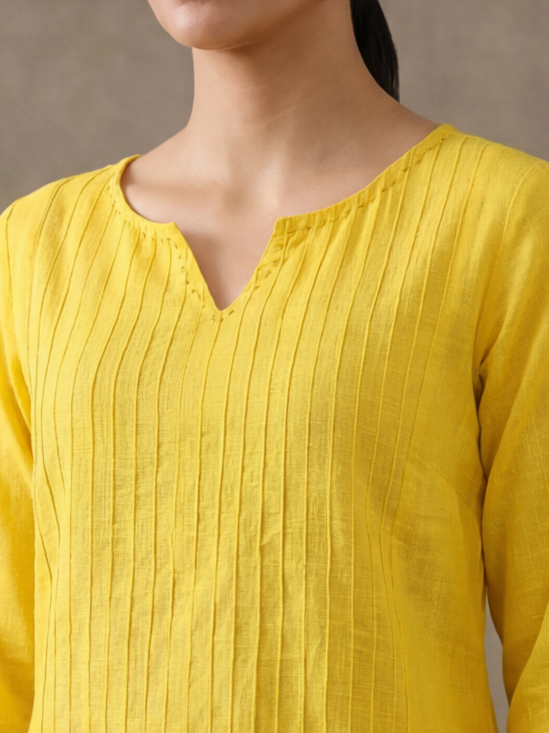 Woven Design Embroidered Straight Pure Cotton Kurta